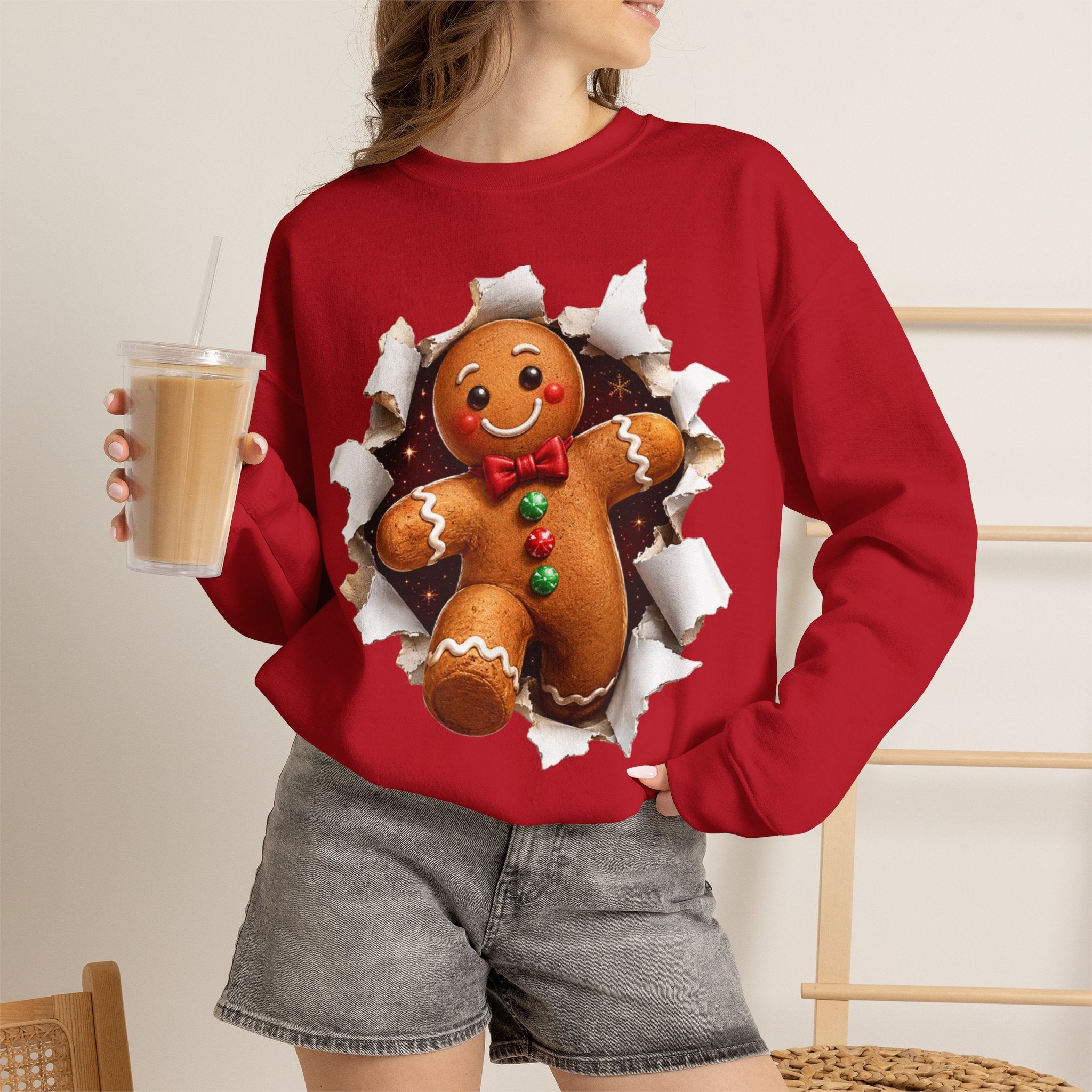 Gingerbread Man Christmas Crewneck Sweatshirt