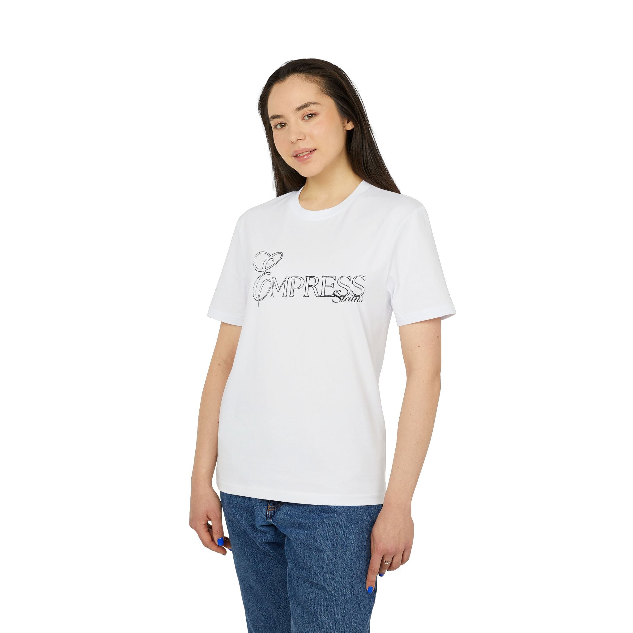 Empress Status Embroidered T-Shirt for Creators, Fashionable Graphic TT-ShirtEmpress Status Embroidered T-Shirt