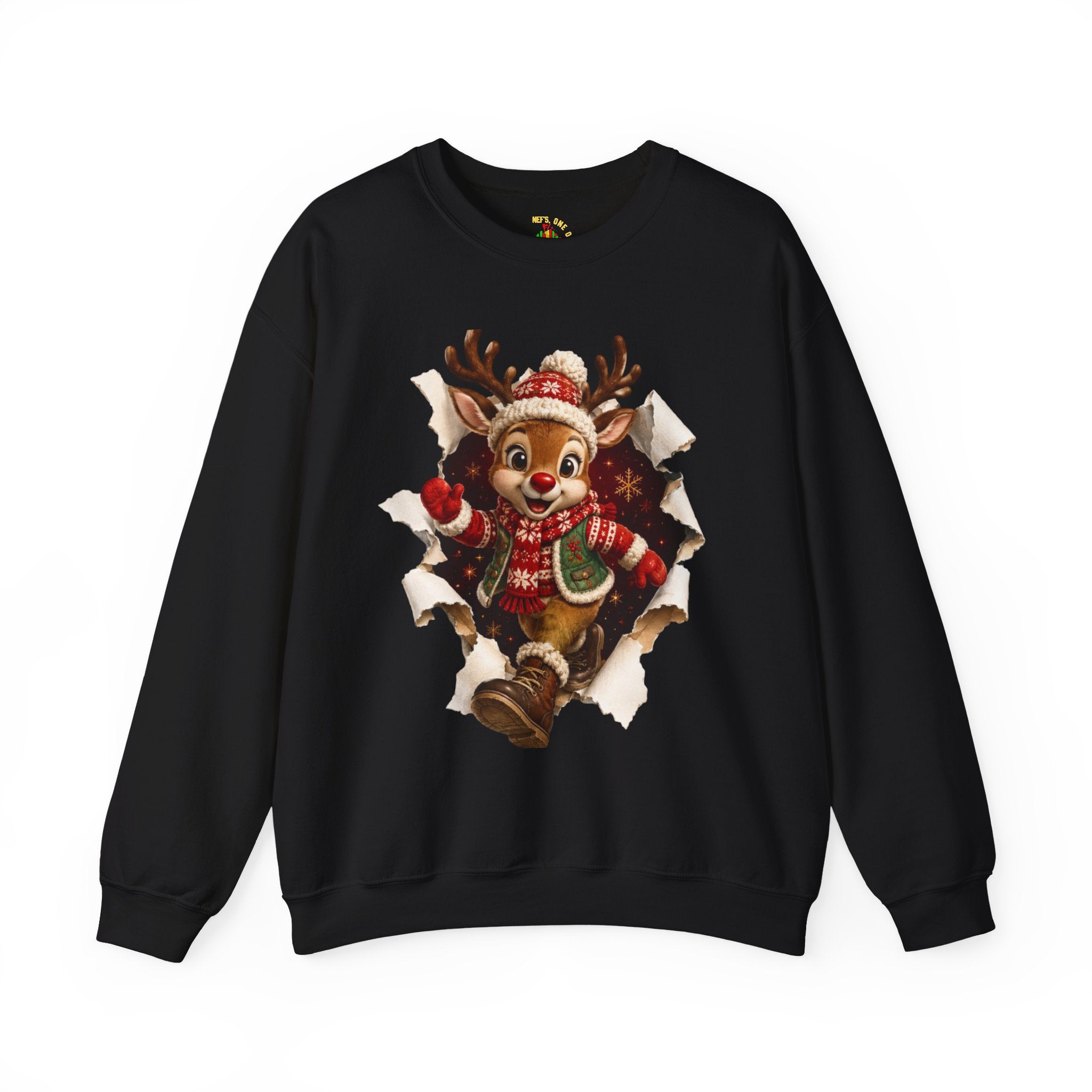 Festive Christmas Reindeer Crewneck Sweatshirt