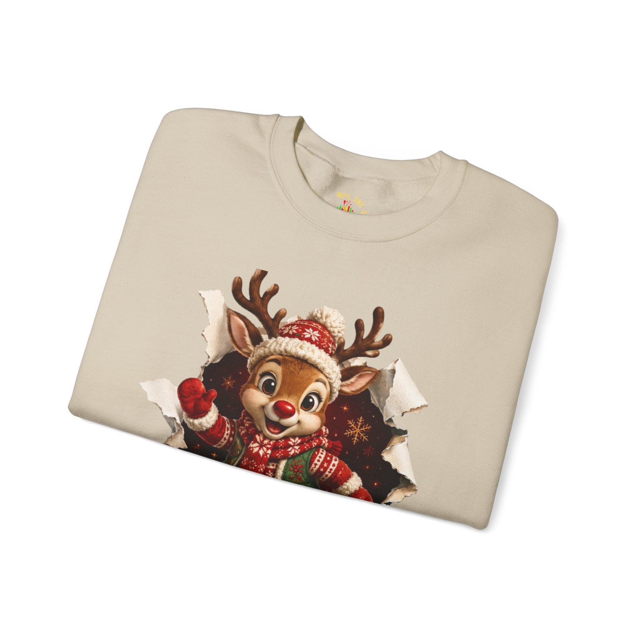 Festive Christmas Reindeer Crewneck Sweatshirt
