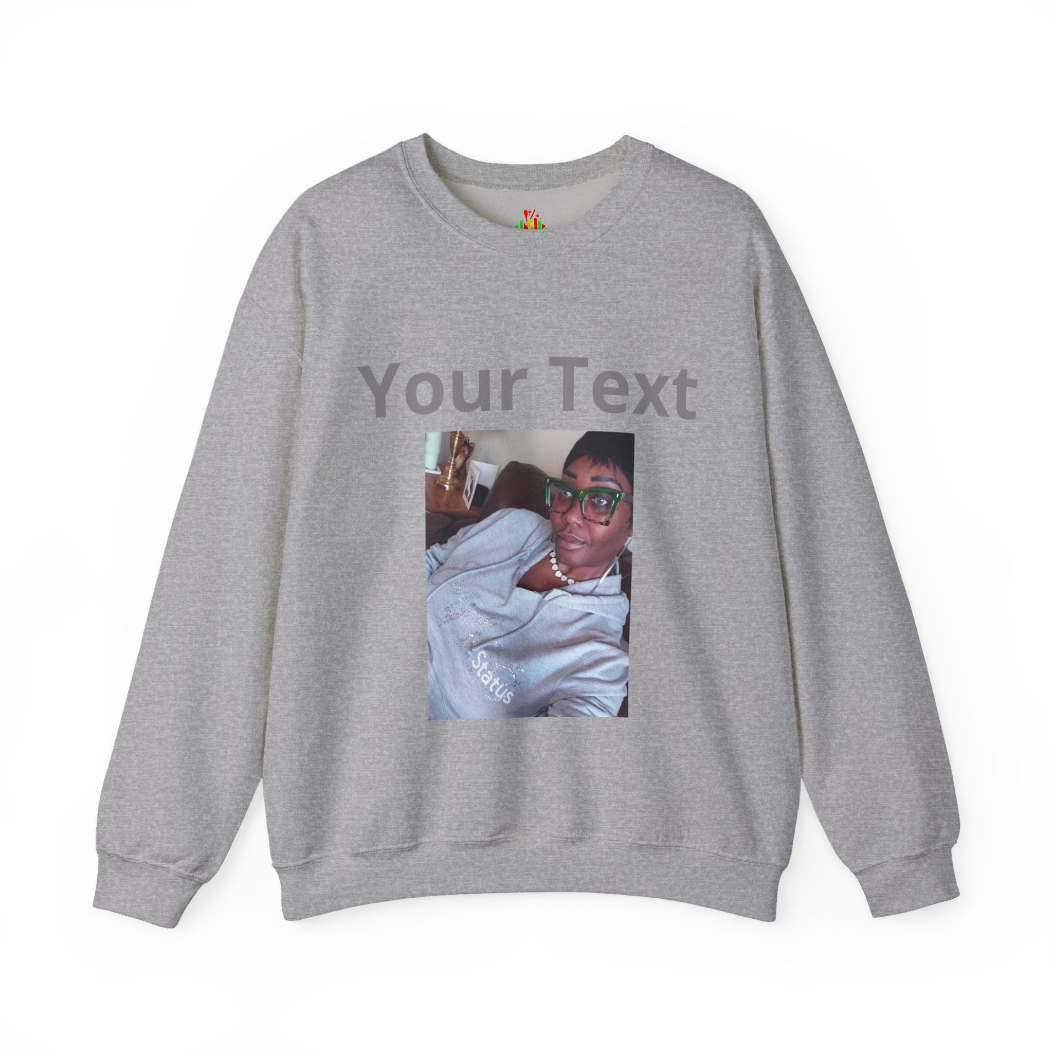 Customizable Front Photo/Text Crewneck Sweatshirt - Unisex Customizable Sweatshirt