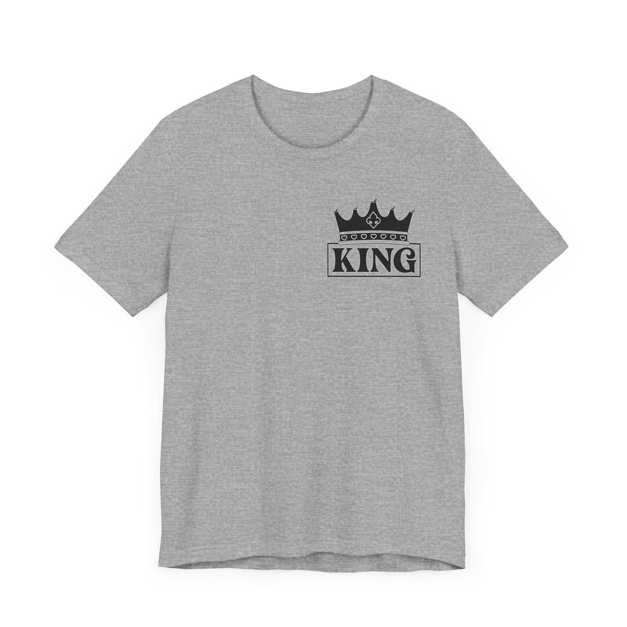 King with his Queen Valentine Casual Soft Unisex Jersey Crew Neck ShorT-ShirtQueen Valentine Casual Soft Unisex Jersey Crew Neck Short Sleeve Tee