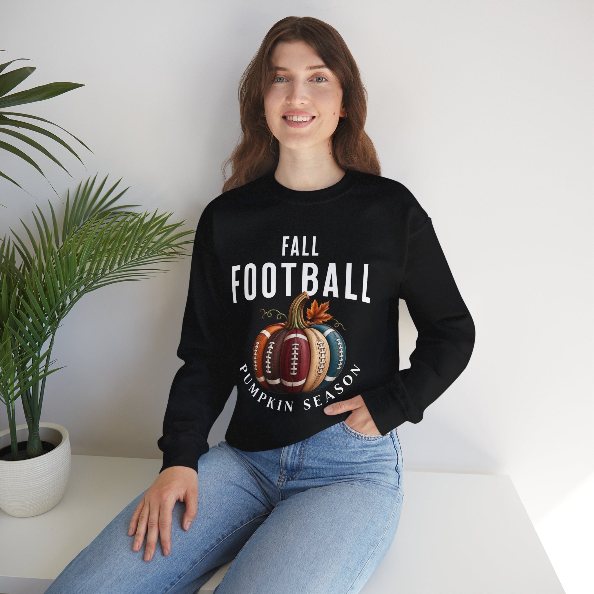 Fall Football Pumpkin Season Crewneck Sweatshirt