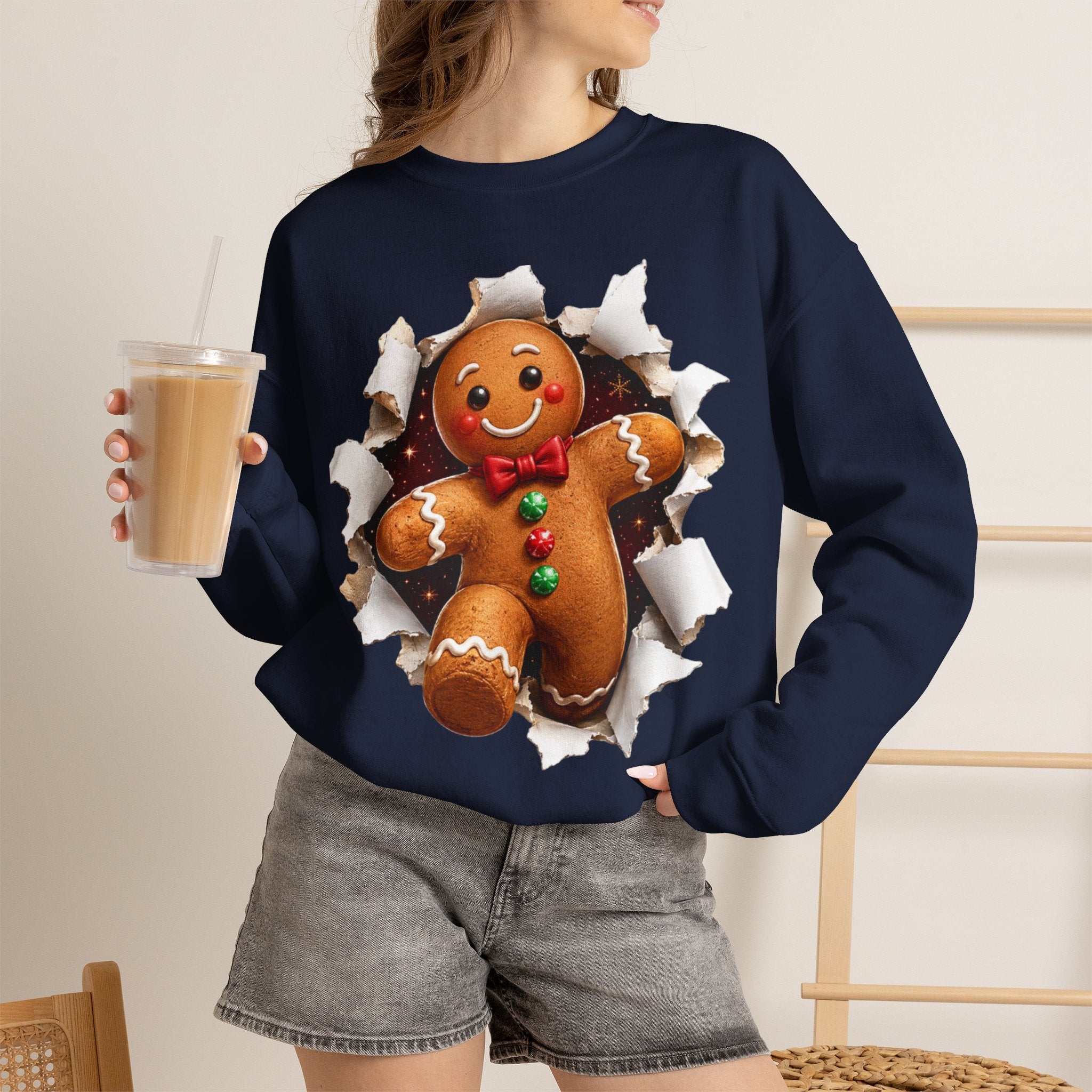 Gingerbread Man Christmas Crewneck Sweatshirt