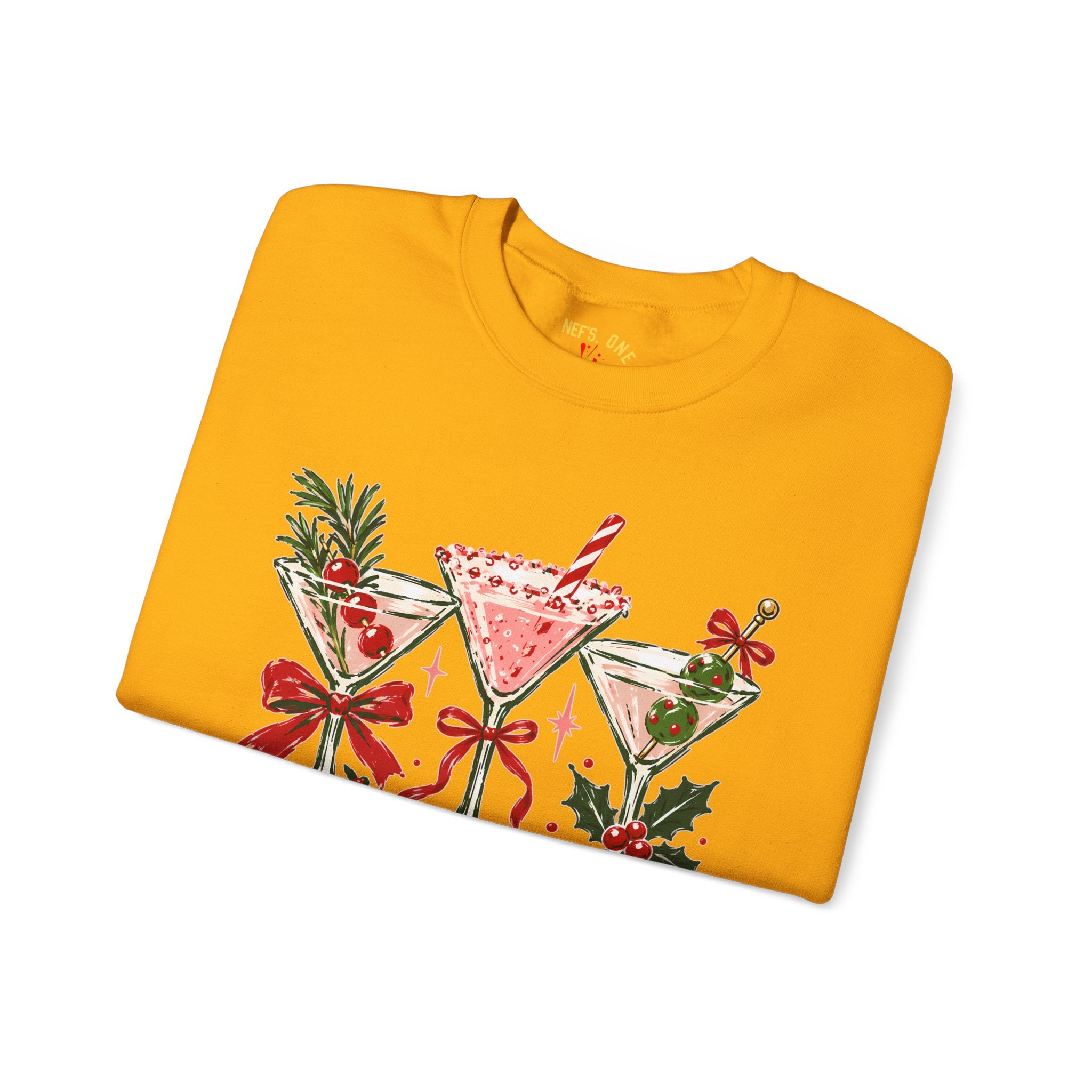 Merry Martinis Christmas Cocktail Crewneck Sweatshirt