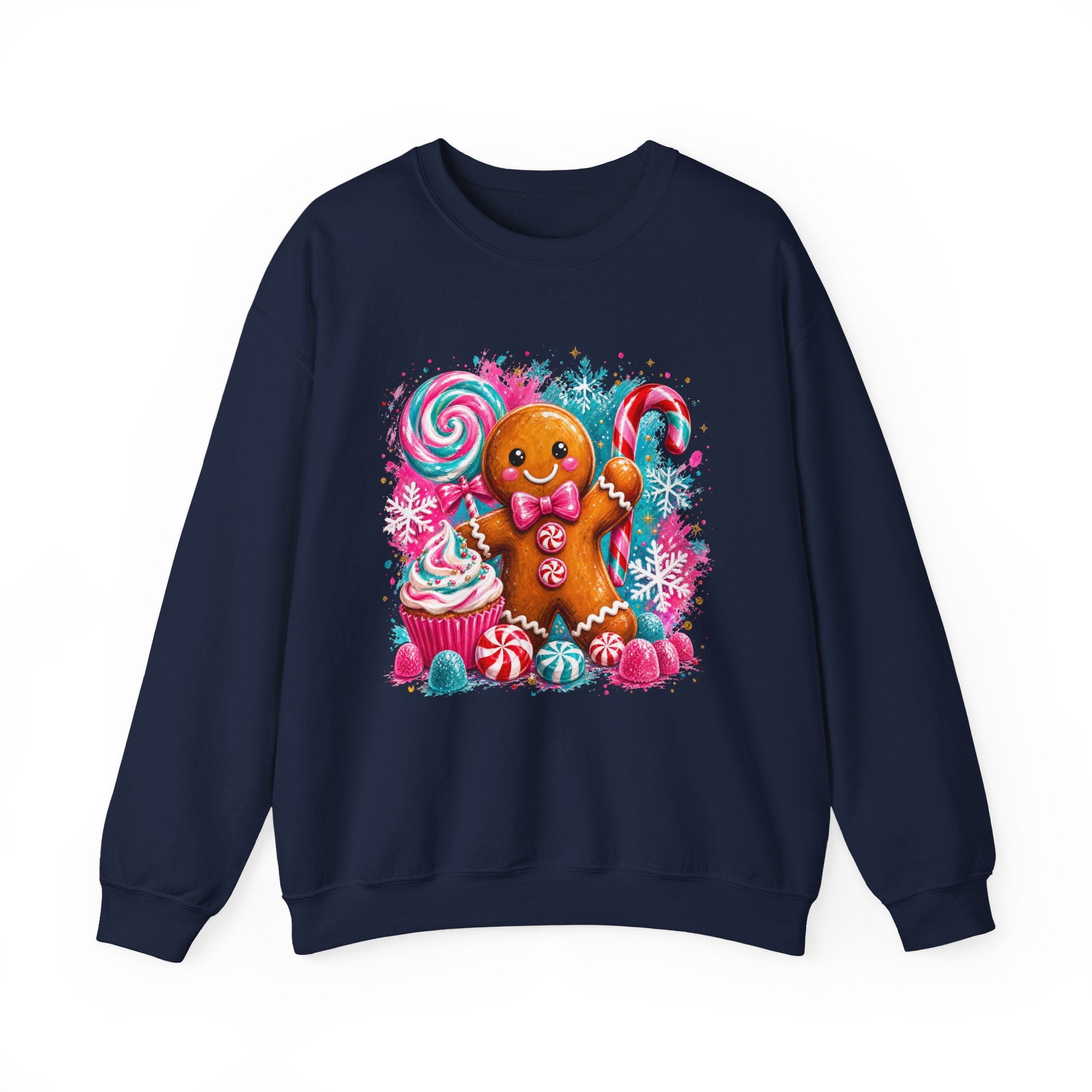 Christmas Gingerbread & Reindeer Crewneck Sweatshirt