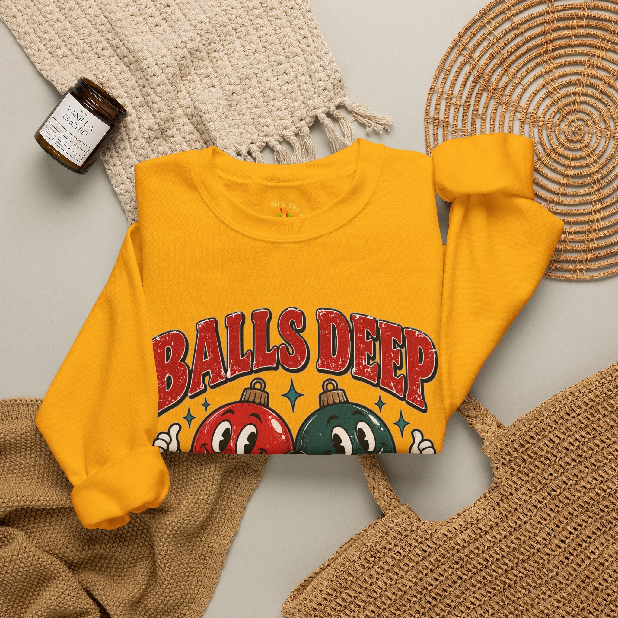 Balls Deep in Christmas Spirit Crewneck Sweatshirt