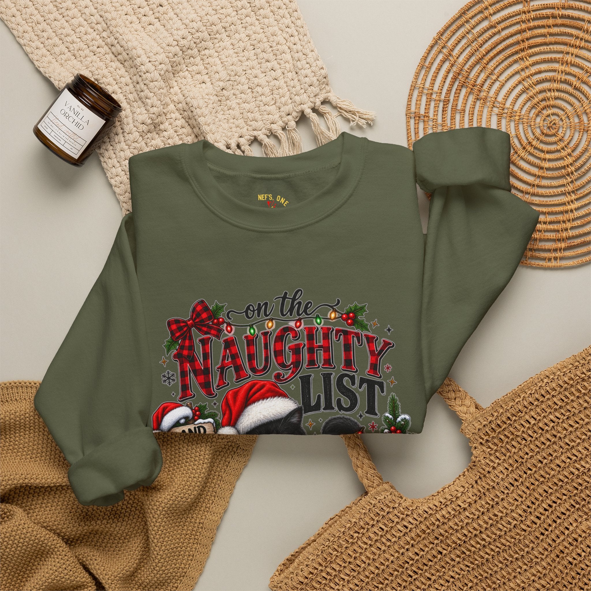 On the Naughty List Christmas Crewneck Sweatshirt