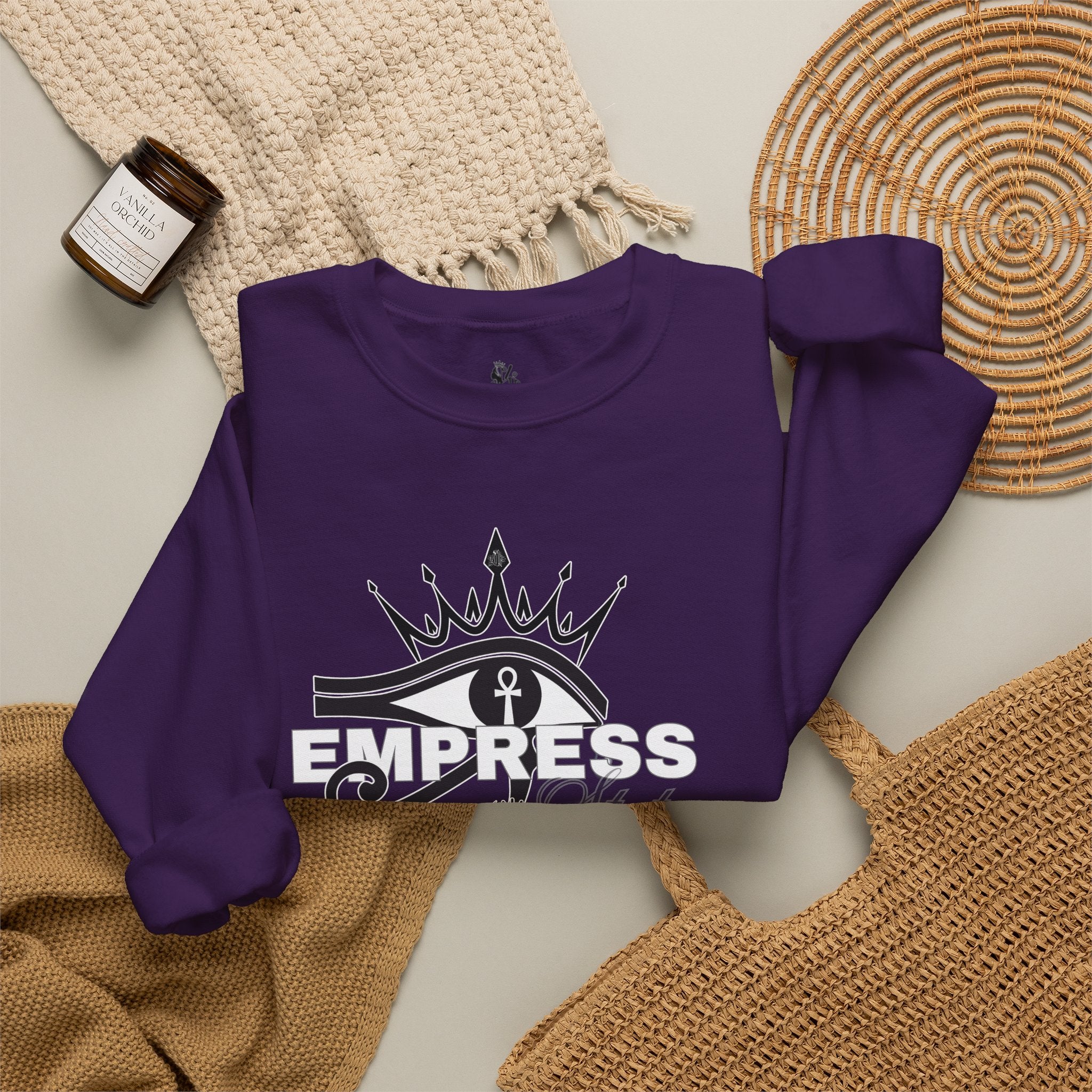 Eye of Horus Crown Empress Sweatshirt — Egyptian Protective Symbol Tee