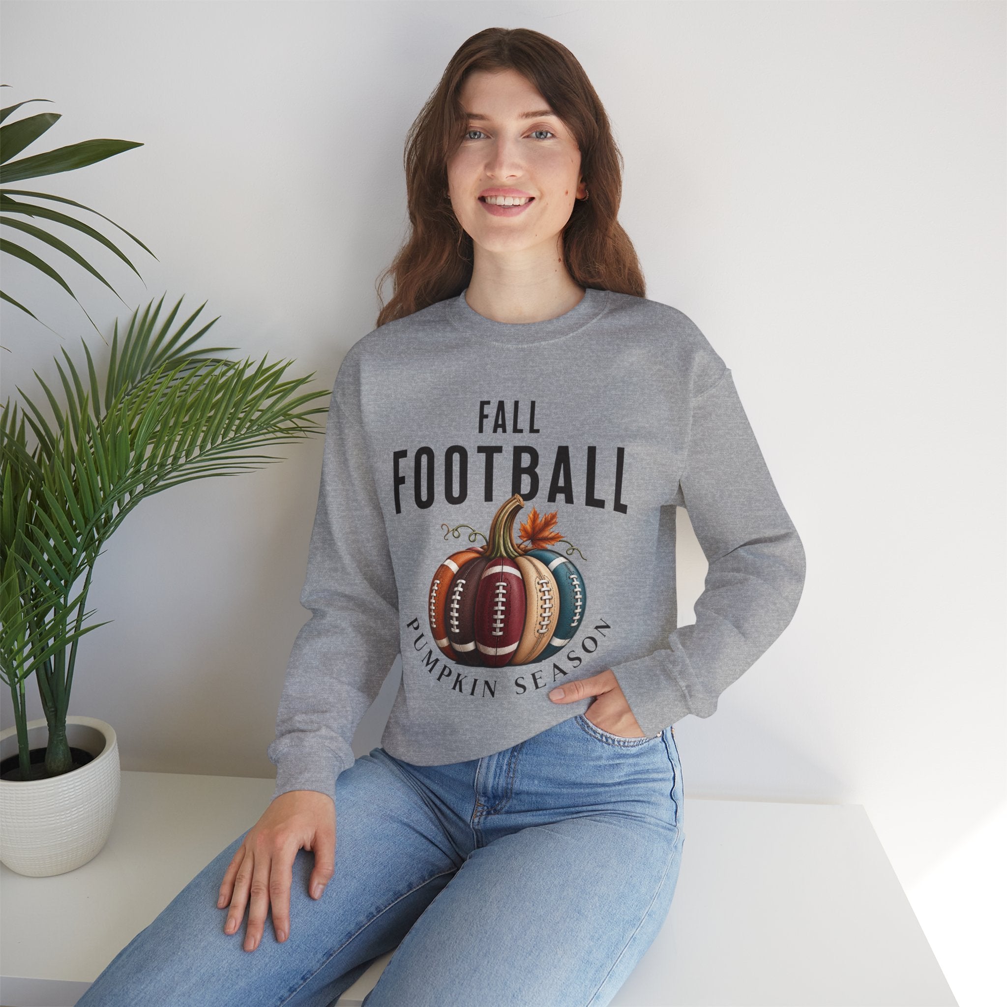 Fall Football Pumpkin Season Crewneck Sweatshirt
