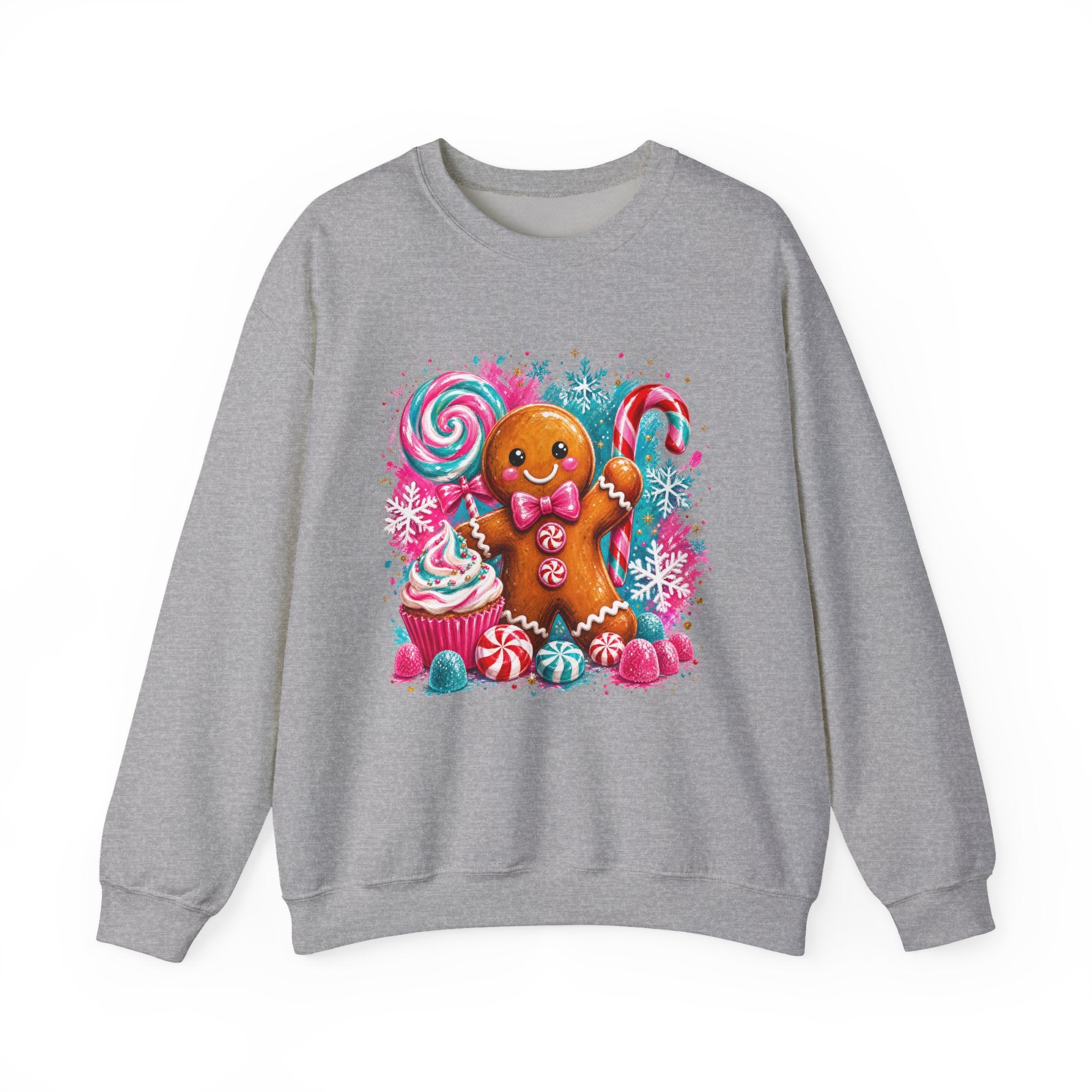 Christmas Gingerbread & Reindeer Crewneck Sweatshirt