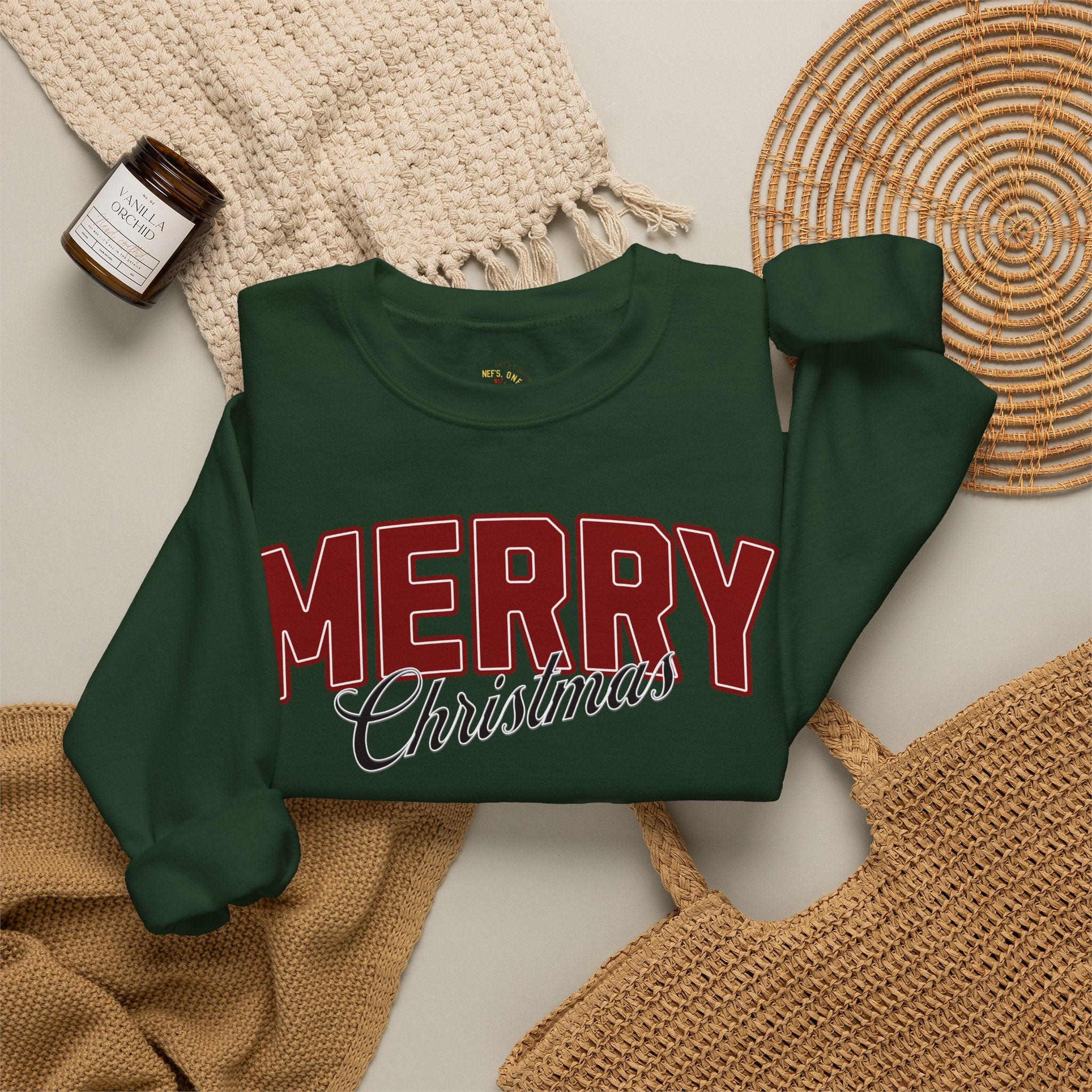 Merry Christmas Personalized Family Name Sweatshirt