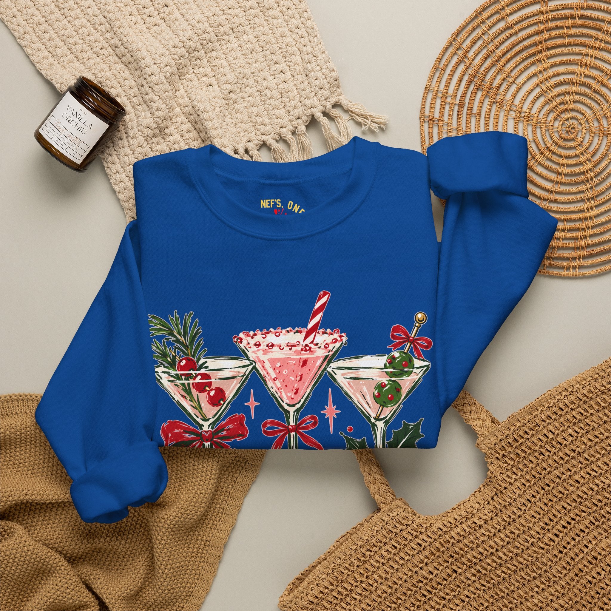 Merry Martinis Christmas Cocktail Crewneck Sweatshirt