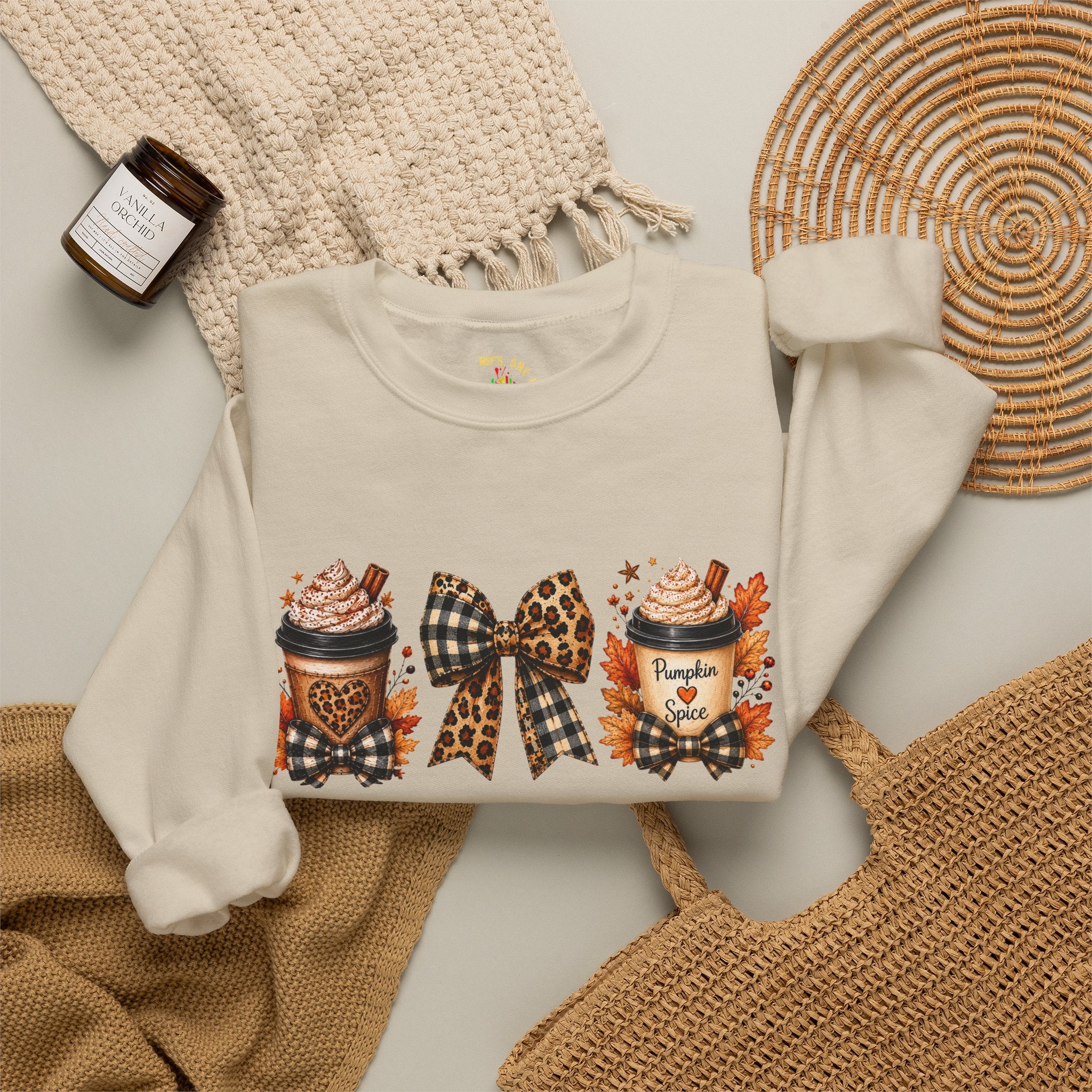 Festive Leopard Bow Christmas Crewneck Sweatshirt