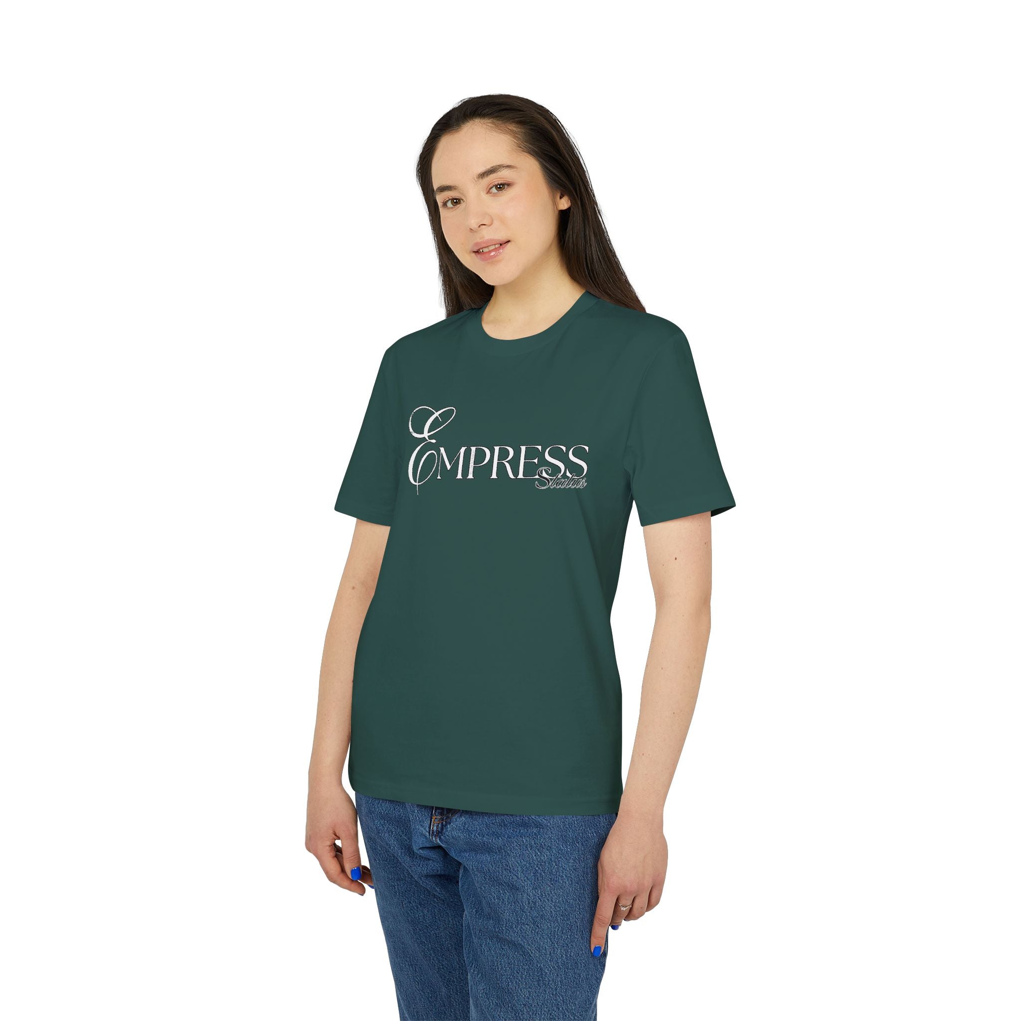 Empress Status Embroidered T-Shirt for Creators, Fashionable Graphic TT-ShirtEmpress Status Embroidered T-Shirt