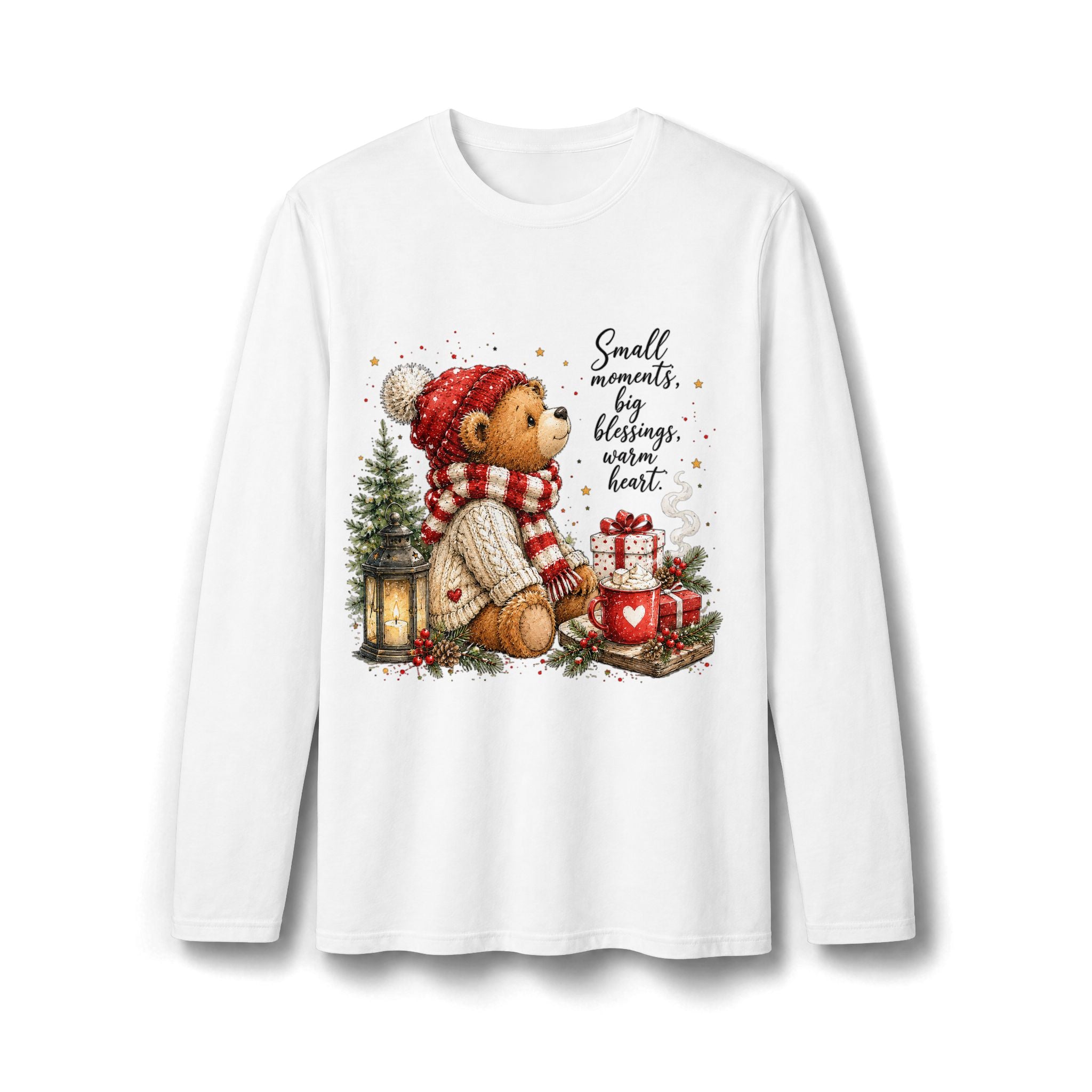 Christmas Teddy Bear & Gingerbread Man Long Sleeve T-Shirt