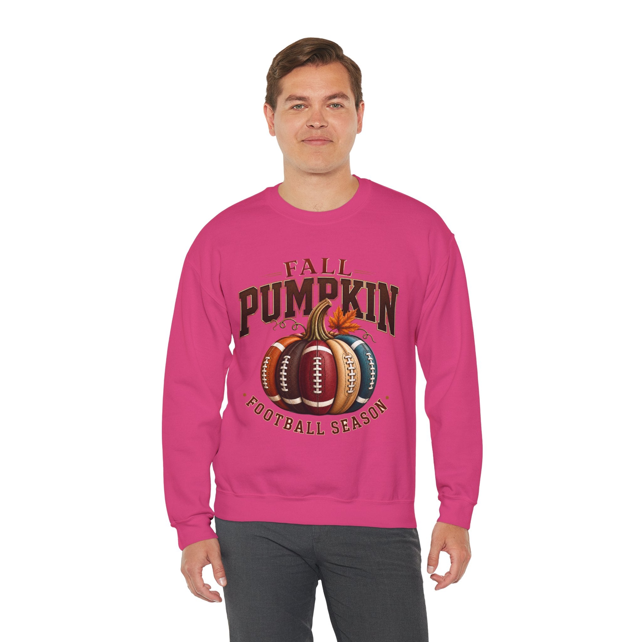 Fall Pumpkin Football Season Crewneck Sweatshirt