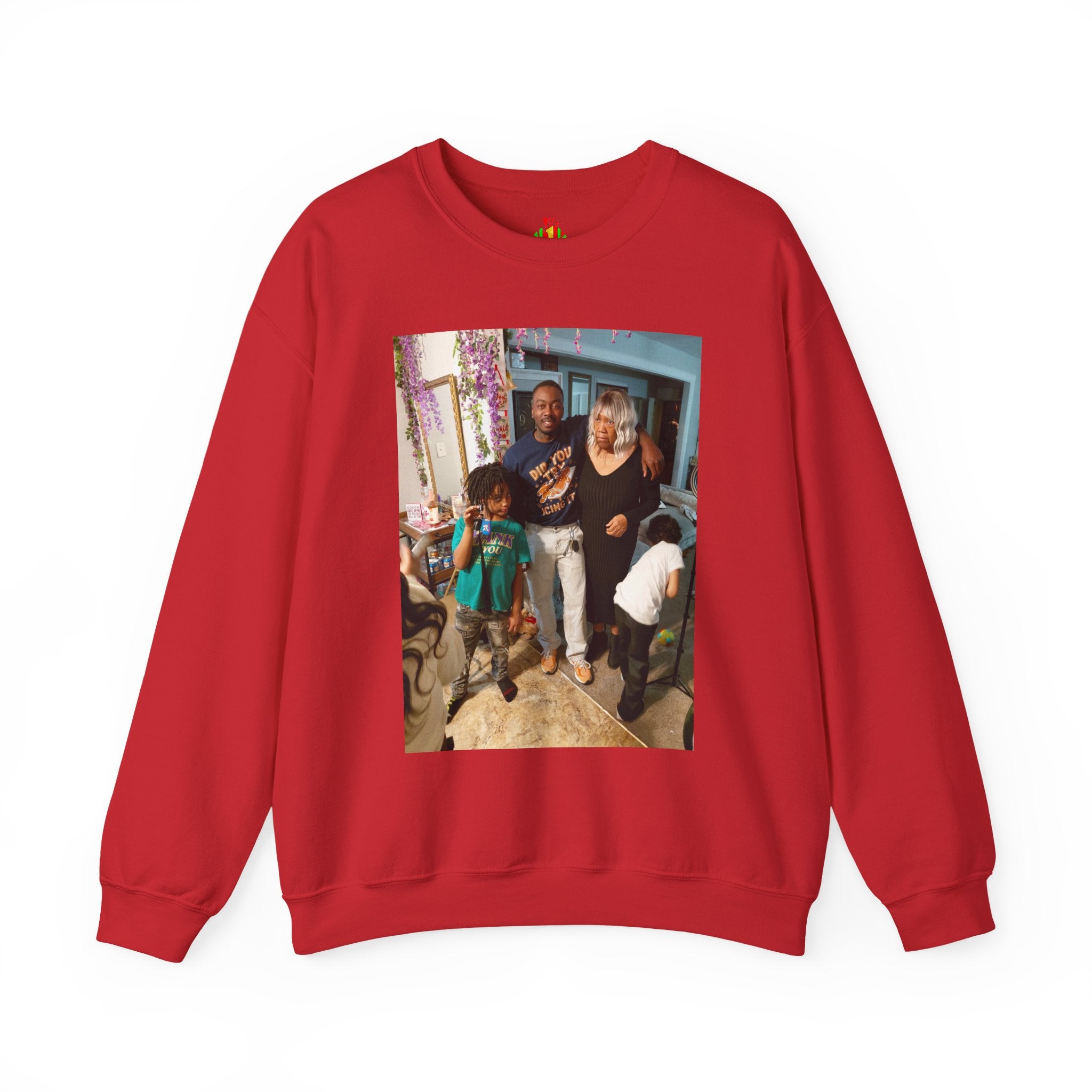 Personalized Photo Crewneck Sweatshirt — Custom Photo Front, 'Add Text' Back