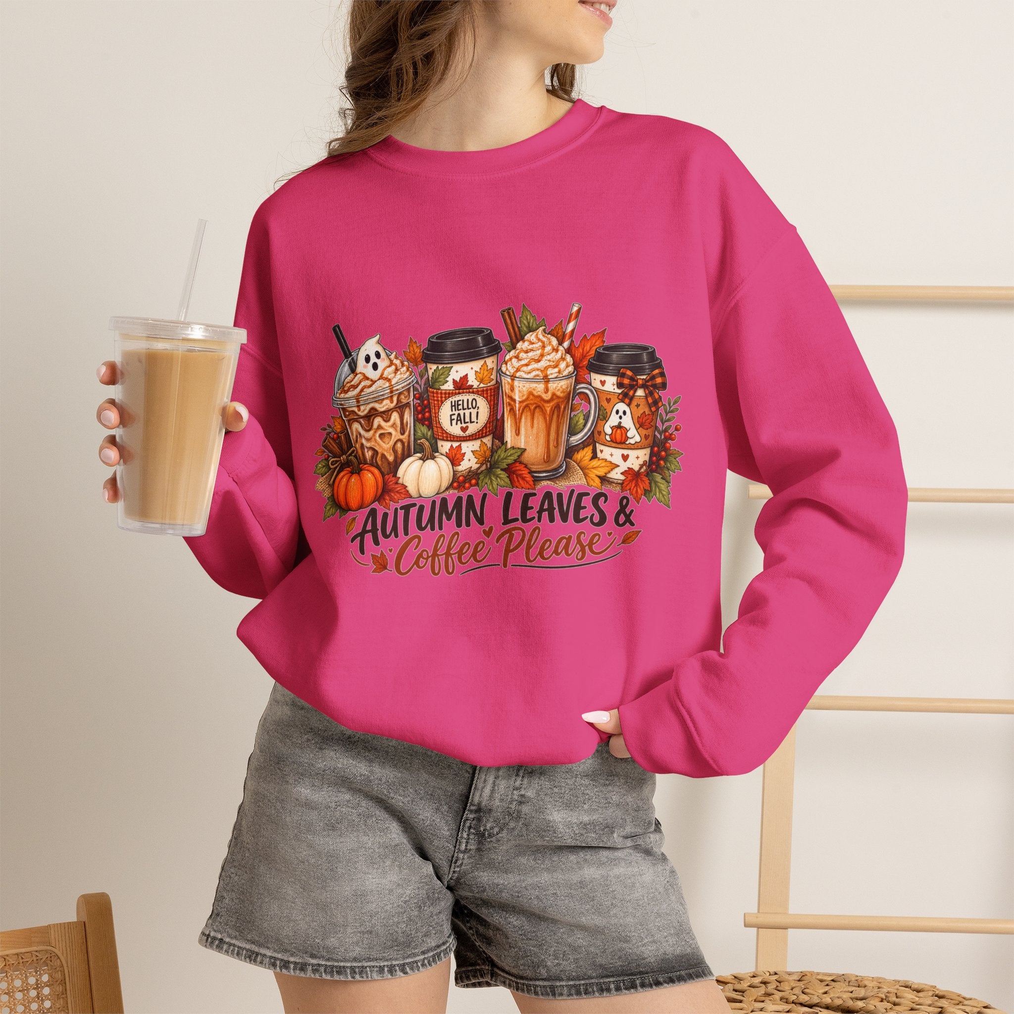 Autumn Leaves & Coffee Please Sweatshirt