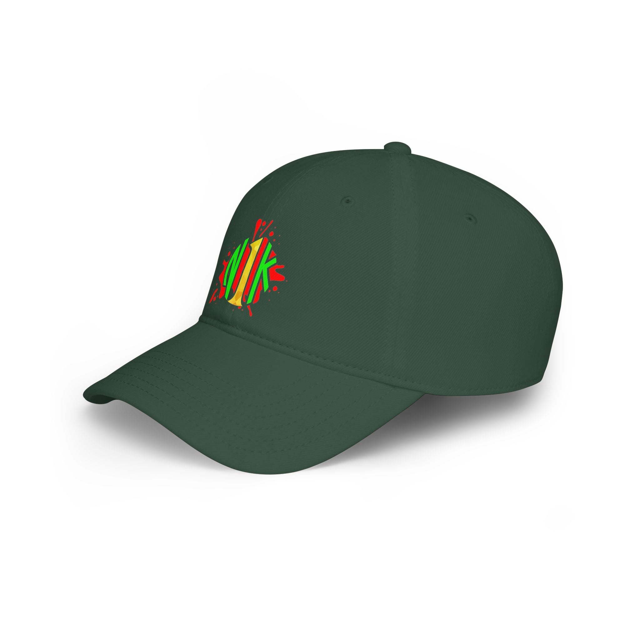 Custom Logo Low Profile Baseball Cap — Retro Splash Embroidered Logo