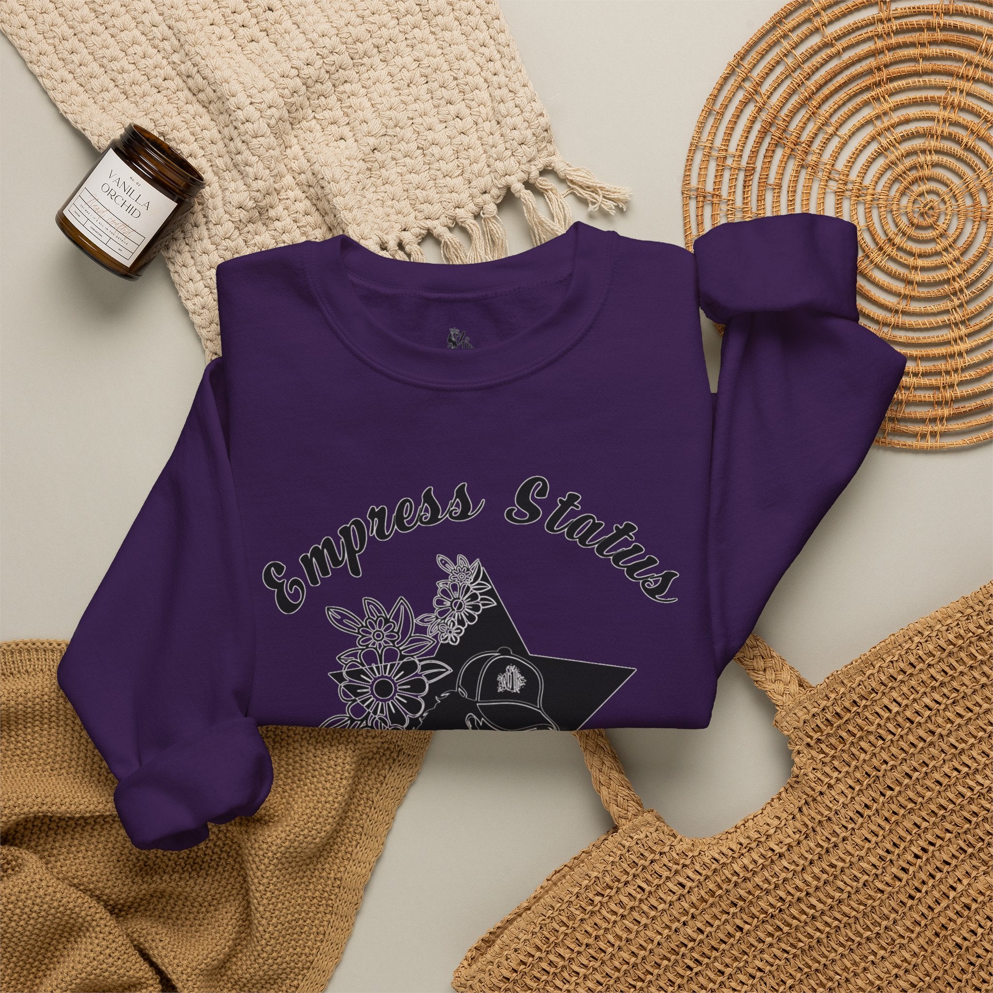 Empress Black Girl Floral Status Unisex Sweatshirt