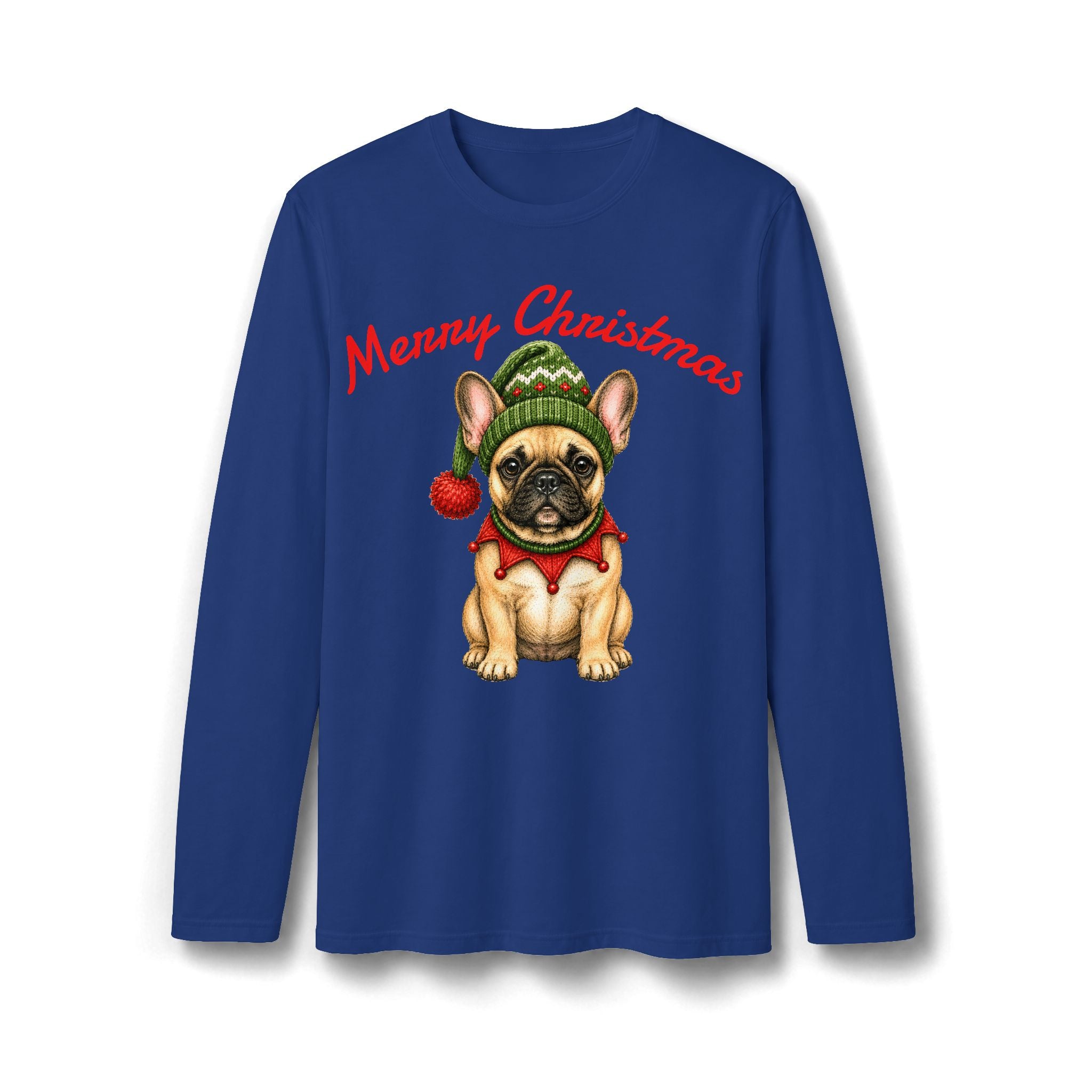 Merry Christmas Pug & Reindeer Long Sleeve T-Shirt