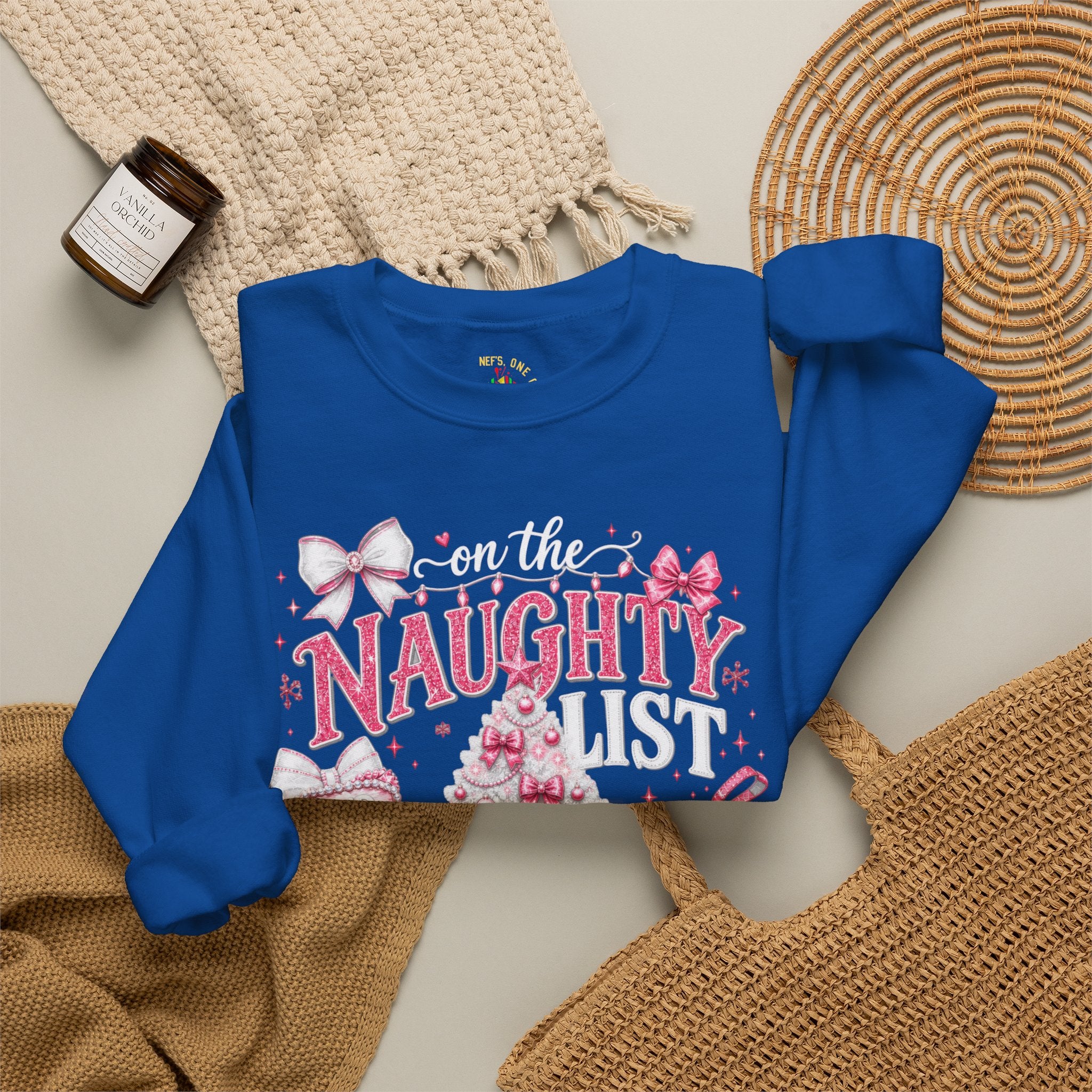 On the Naughty List Christmas Crewneck Sweatshirt