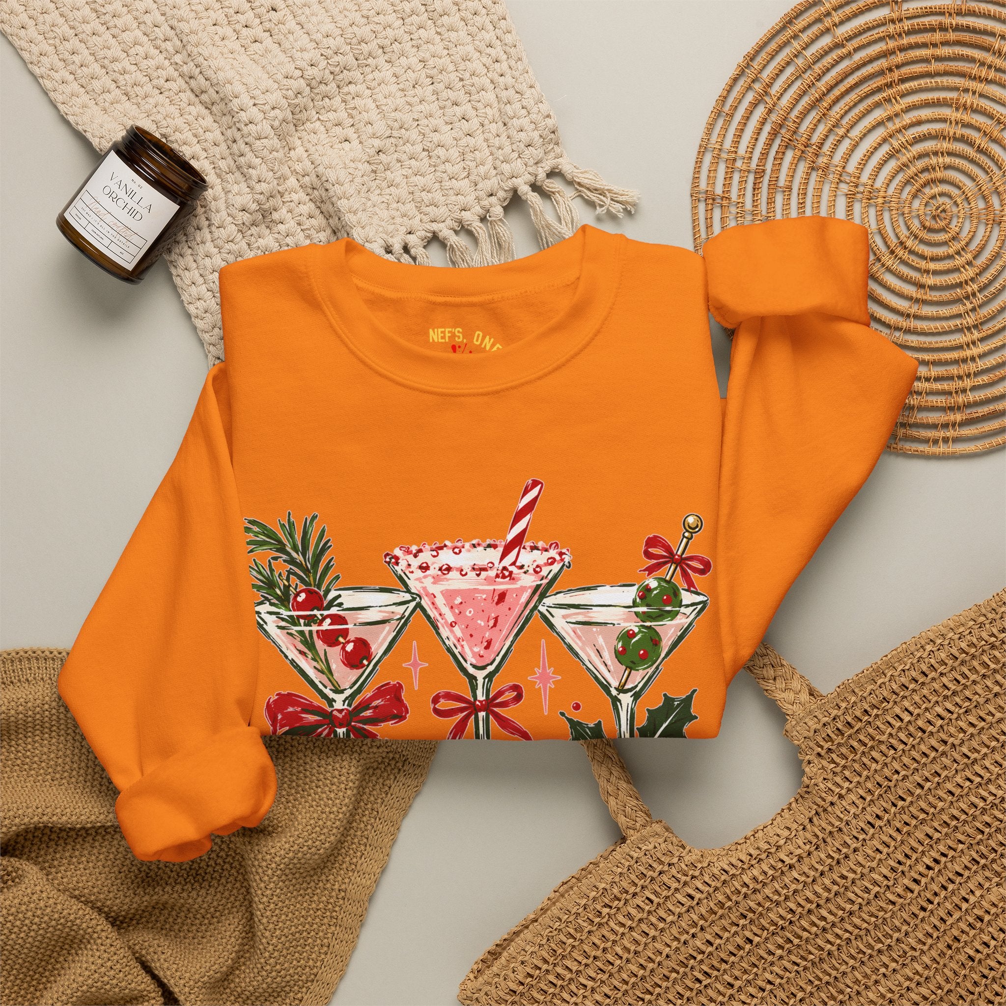 Merry Martinis Christmas Cocktail Crewneck Sweatshirt