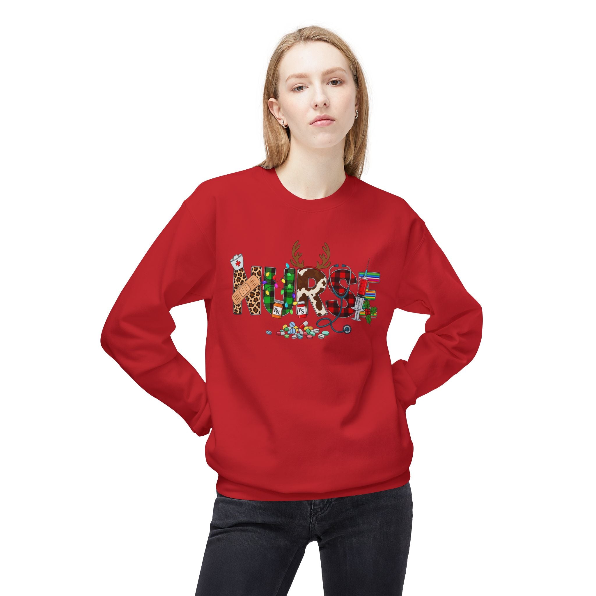 Nurse Christmas Crewneck Sweatshirt – Festive Medical Holiday Gift
