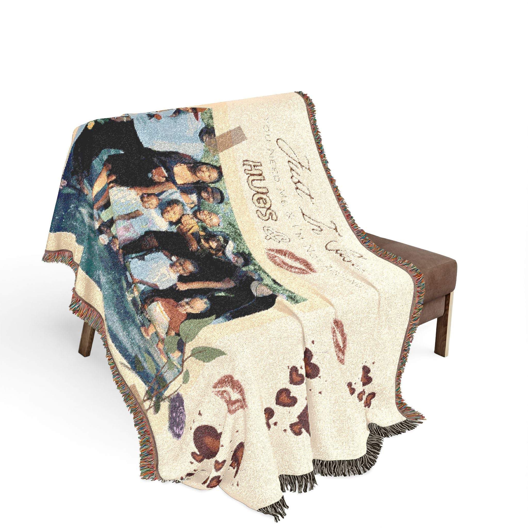 Custom Photo Woven Blanket — "Just in Case I'm Not Around" Keepsake ThHome DecorCustom Photo Woven Blanket