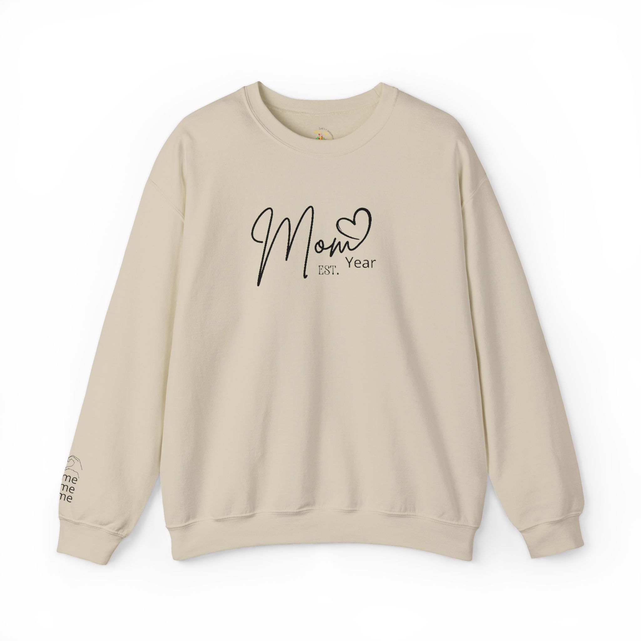 Mom Est. Year Embroidered Customizable Crewneck Sweatshirt