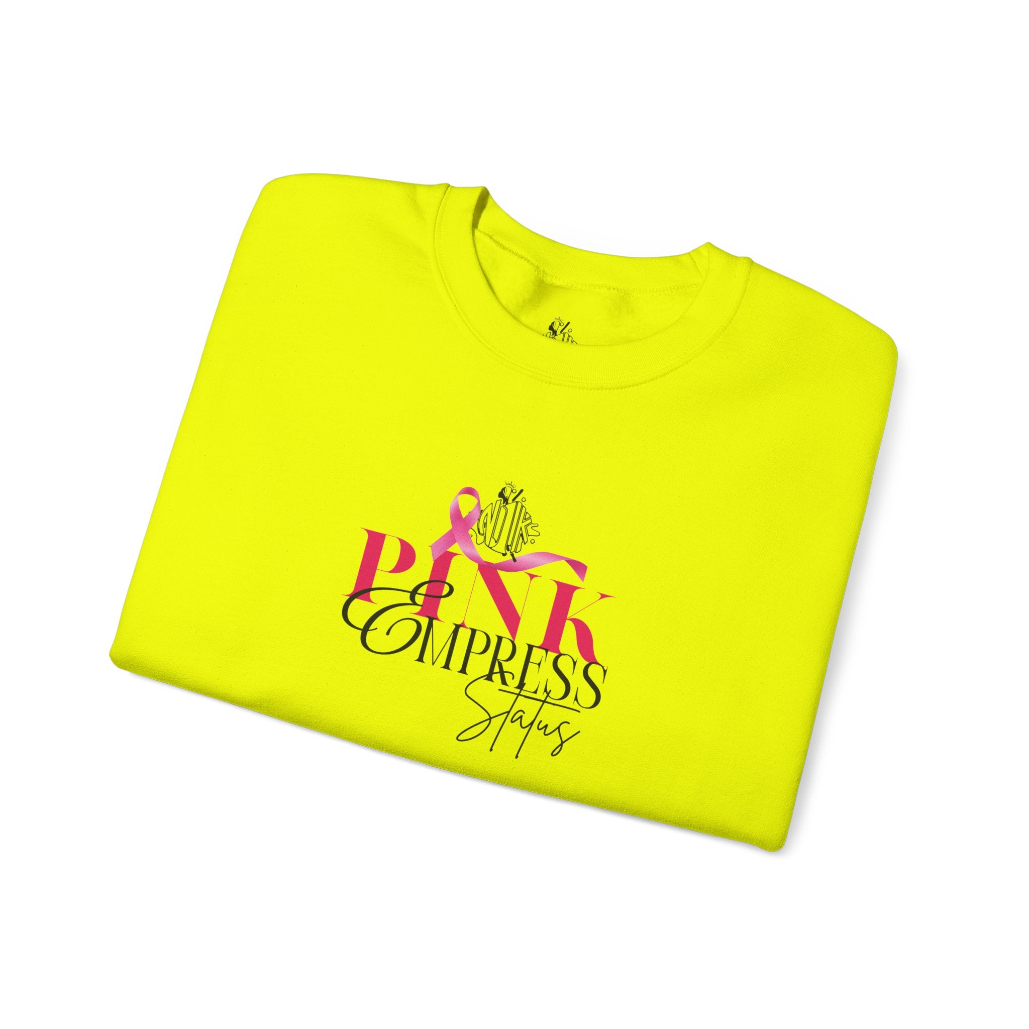 N1K Pink Empress Status Cancer Awareness Crewneck Sweatshirt - Pink Ribbon "PINK" Design