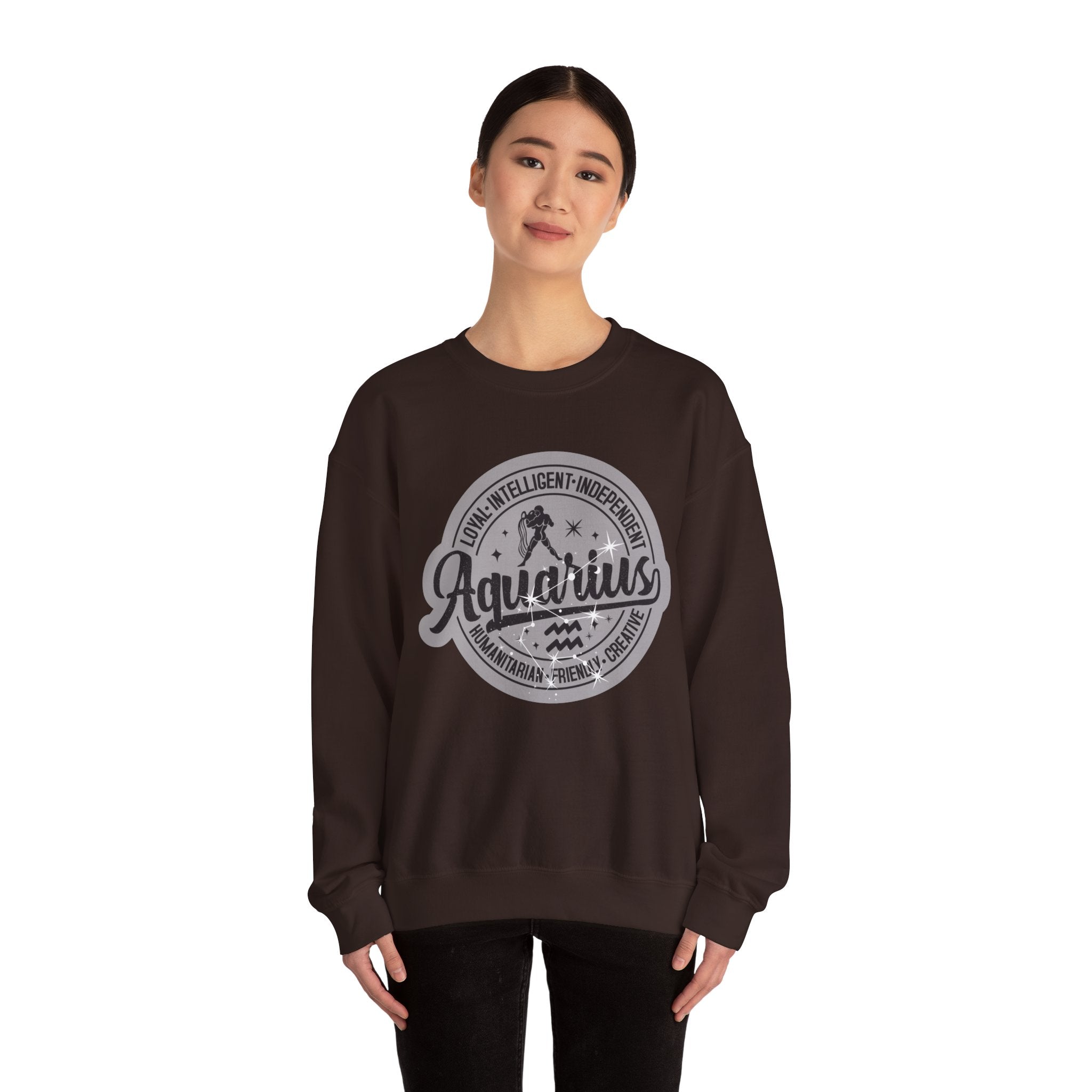 Aquarius Zodiac Unisex Casual Crewneck Sweatshirt