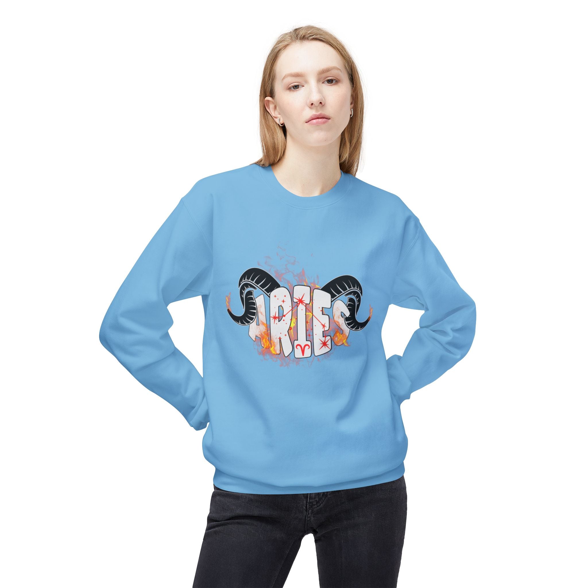 Aries on Fire Unisex Crewneck Sweatshirt