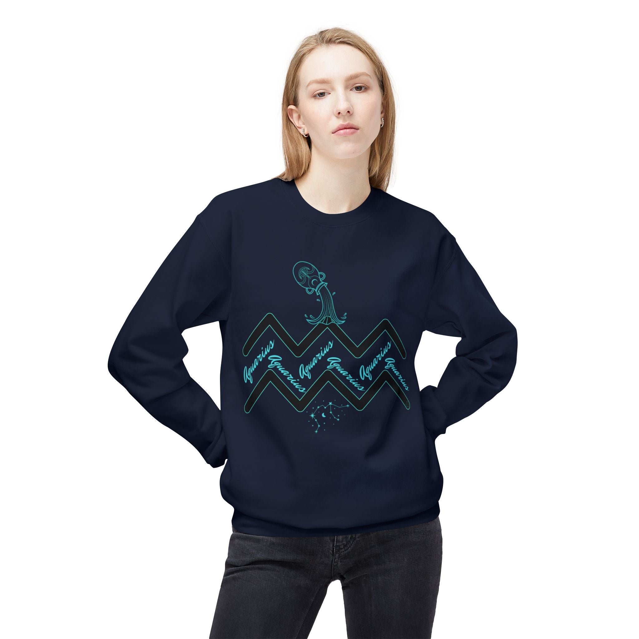Aquarius Zodiac Sweatshirt — Water Wave Astrology Crewneck