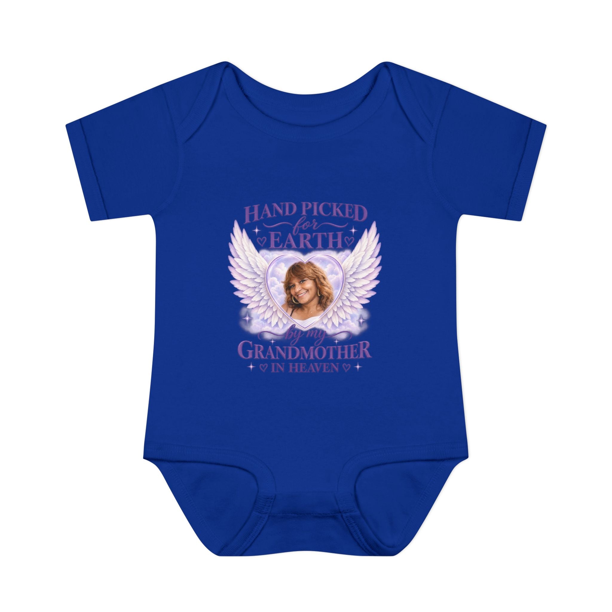 Mariah Infant Another Customized Smile Bodysuit "Handpicked for Earth by My Grandma in Heaven" – Memorial Baby Onesie