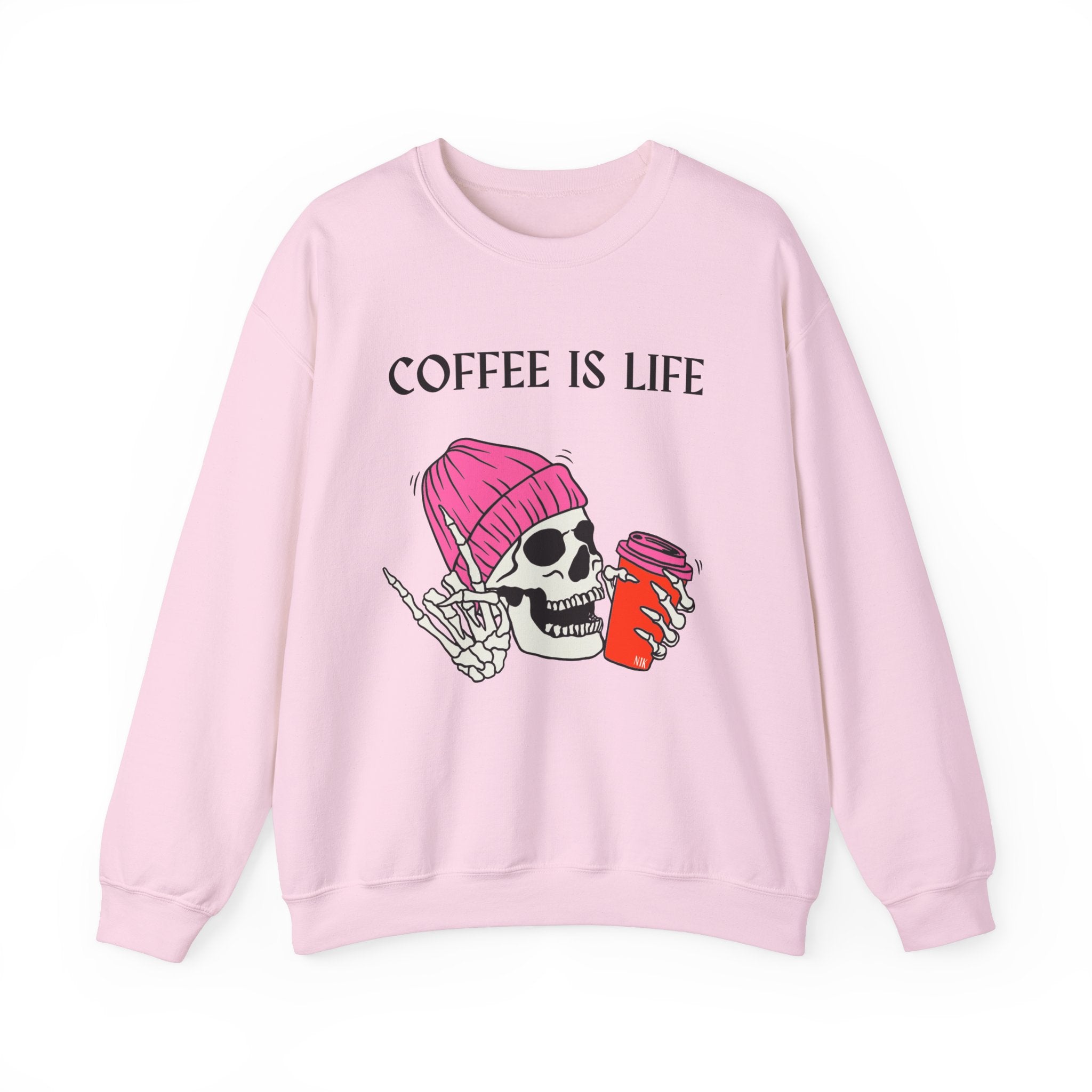 Skeleton Coffee Is Life Unisex Heavy Blend™ Crewneck Sweatshirt