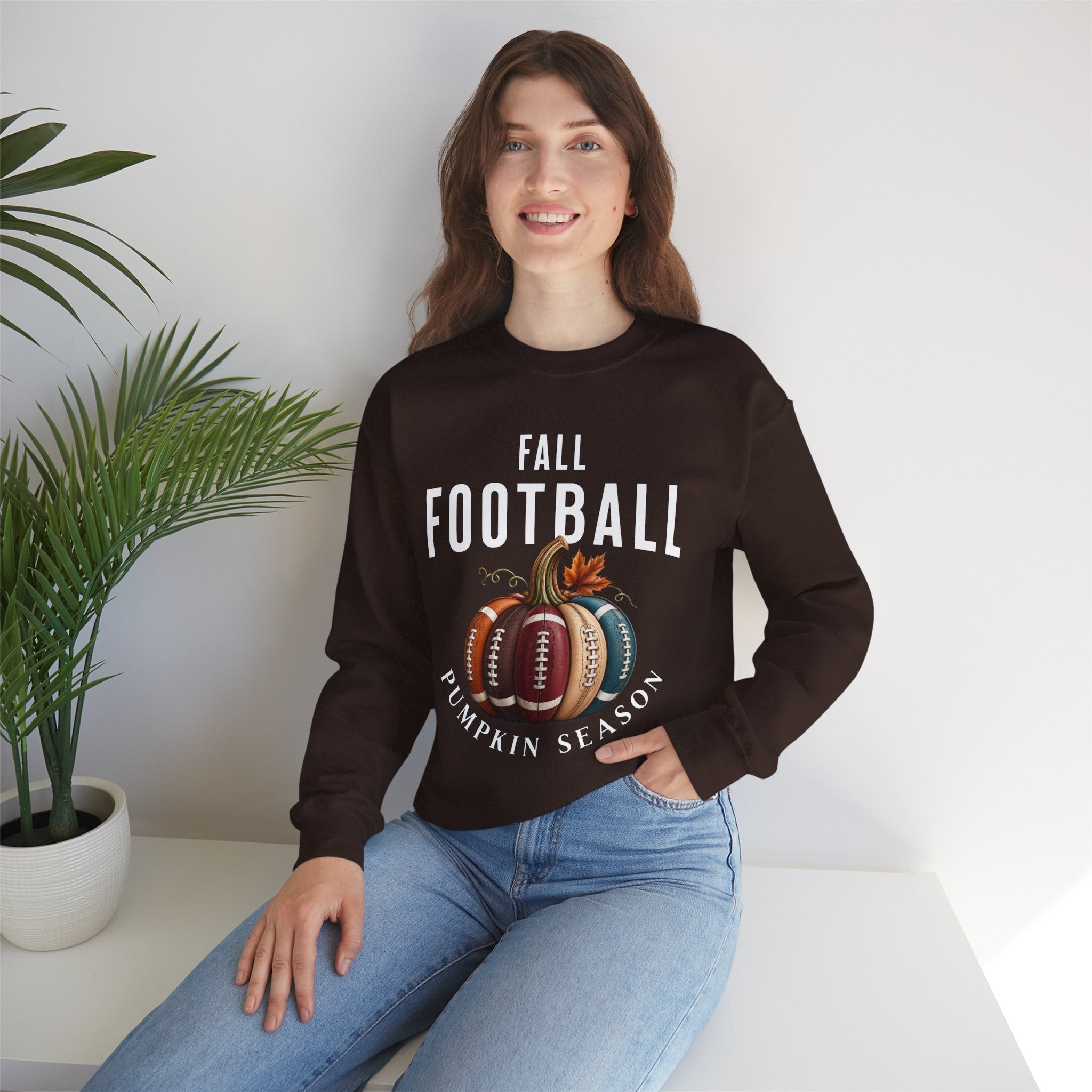 Fall Football Pumpkin Season Crewneck Sweatshirt