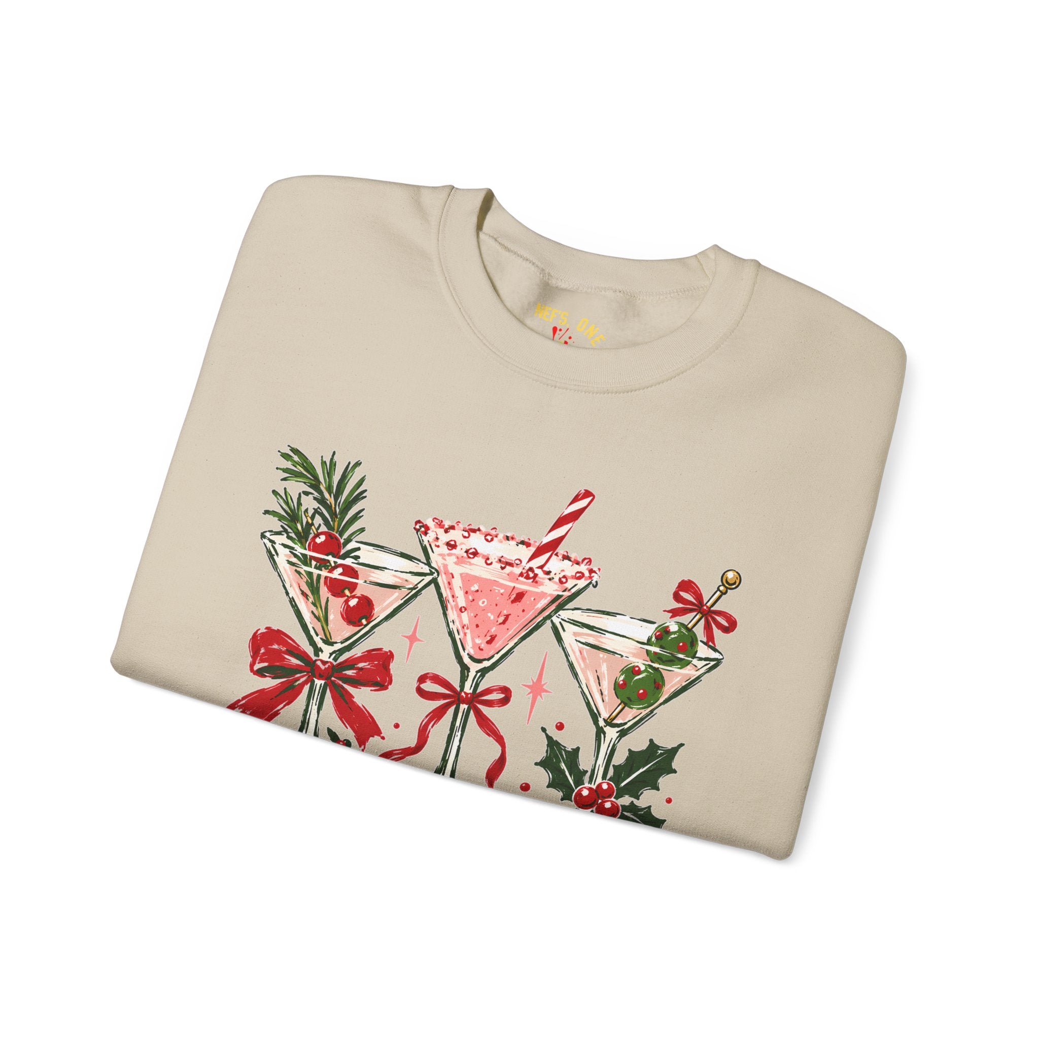 Merry Martinis Christmas Cocktail Crewneck Sweatshirt