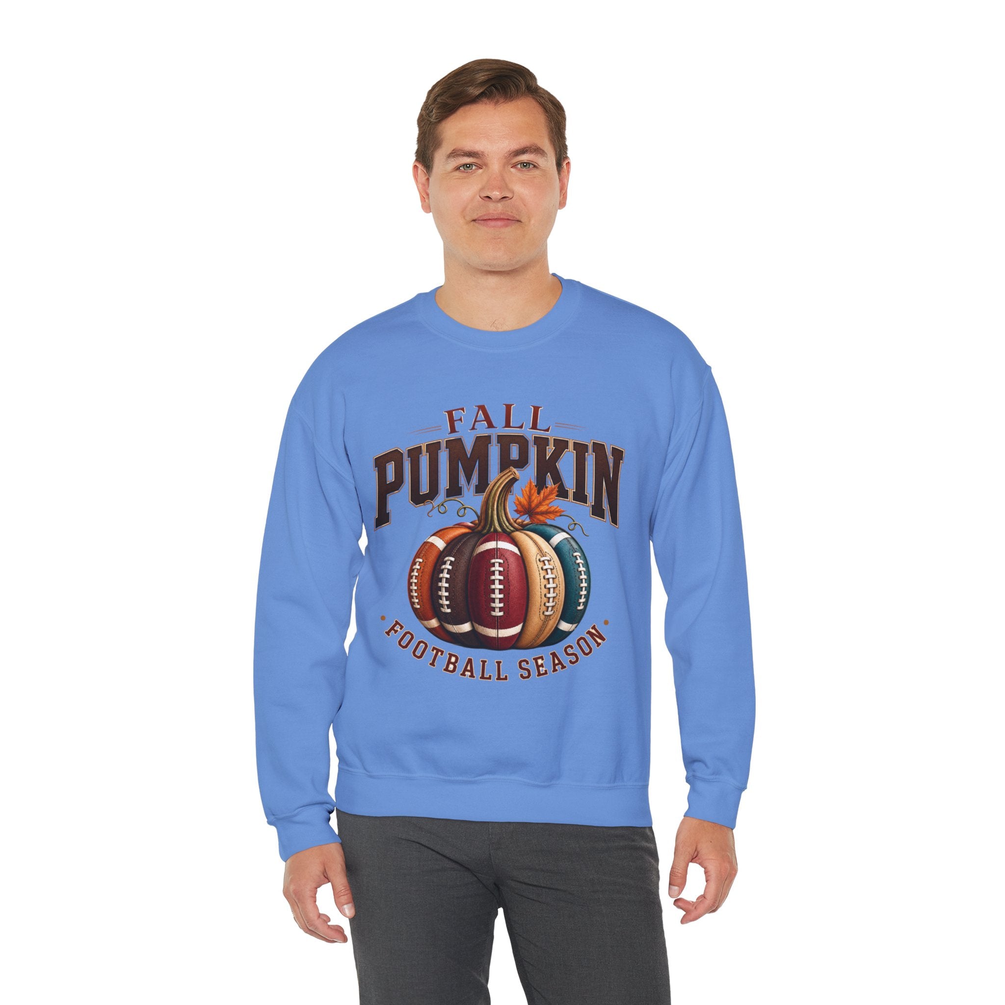 Fall Pumpkin Football Season Crewneck Sweatshirt