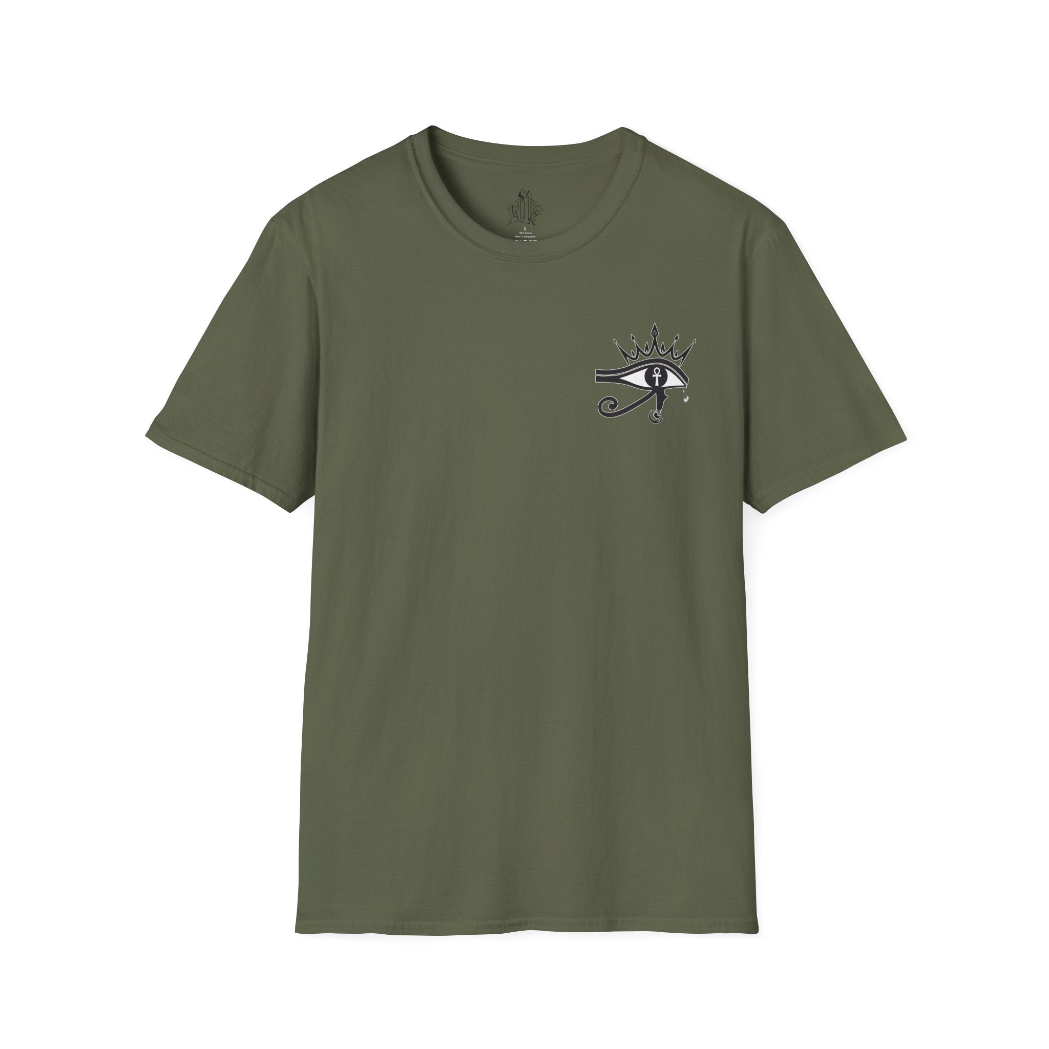 Eye of Horus Chest Logo Empress Tee — Minimal Egyptian Symbol T-Shirt