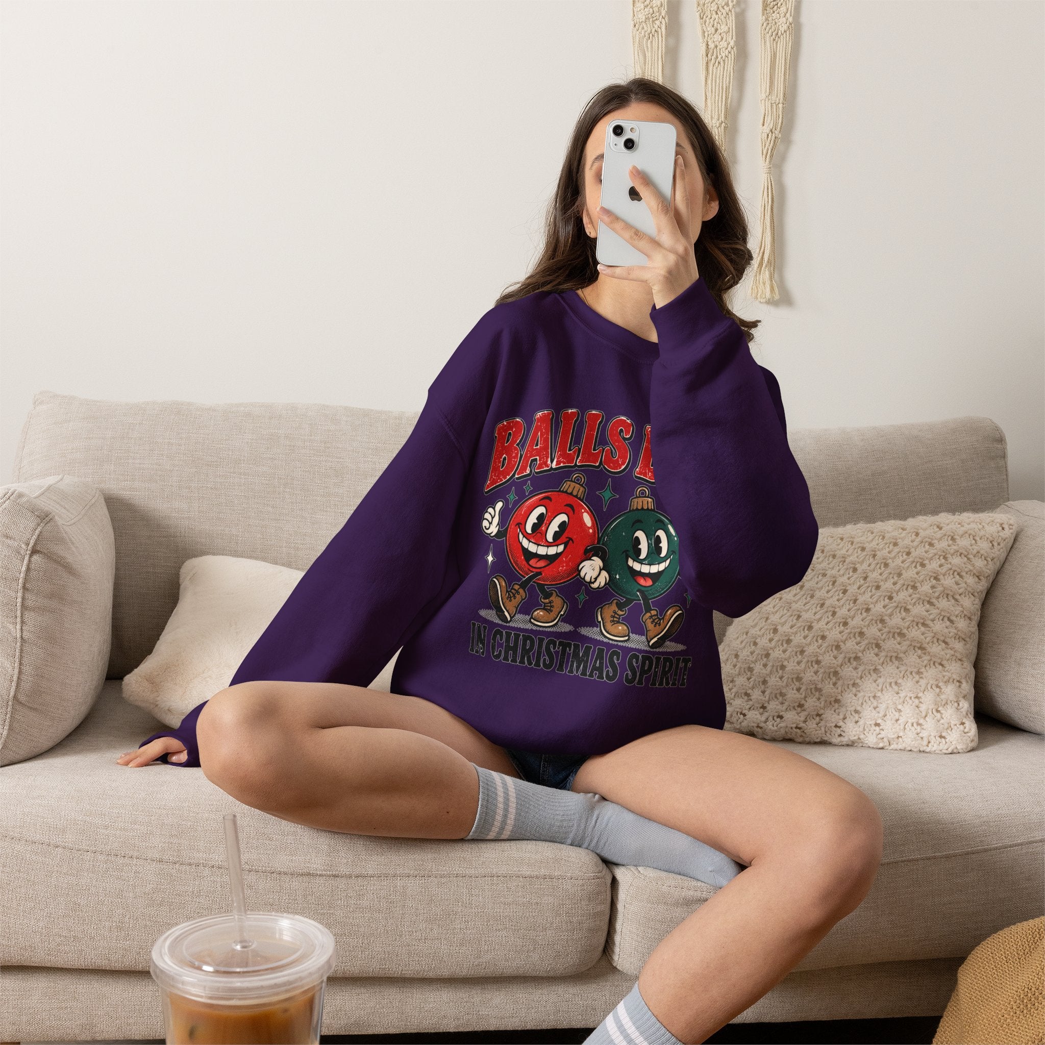 Balls Deep in Christmas Spirit Crewneck Sweatshirt