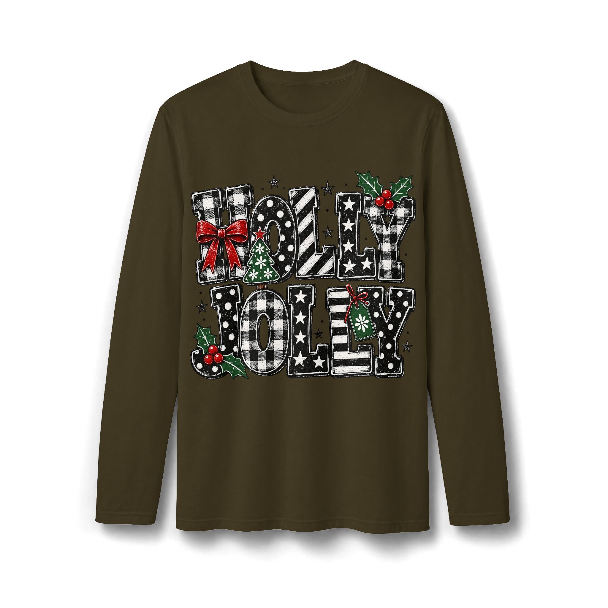 Merry Christmas Holiday Reindeer Long Sleeve T-Shirt