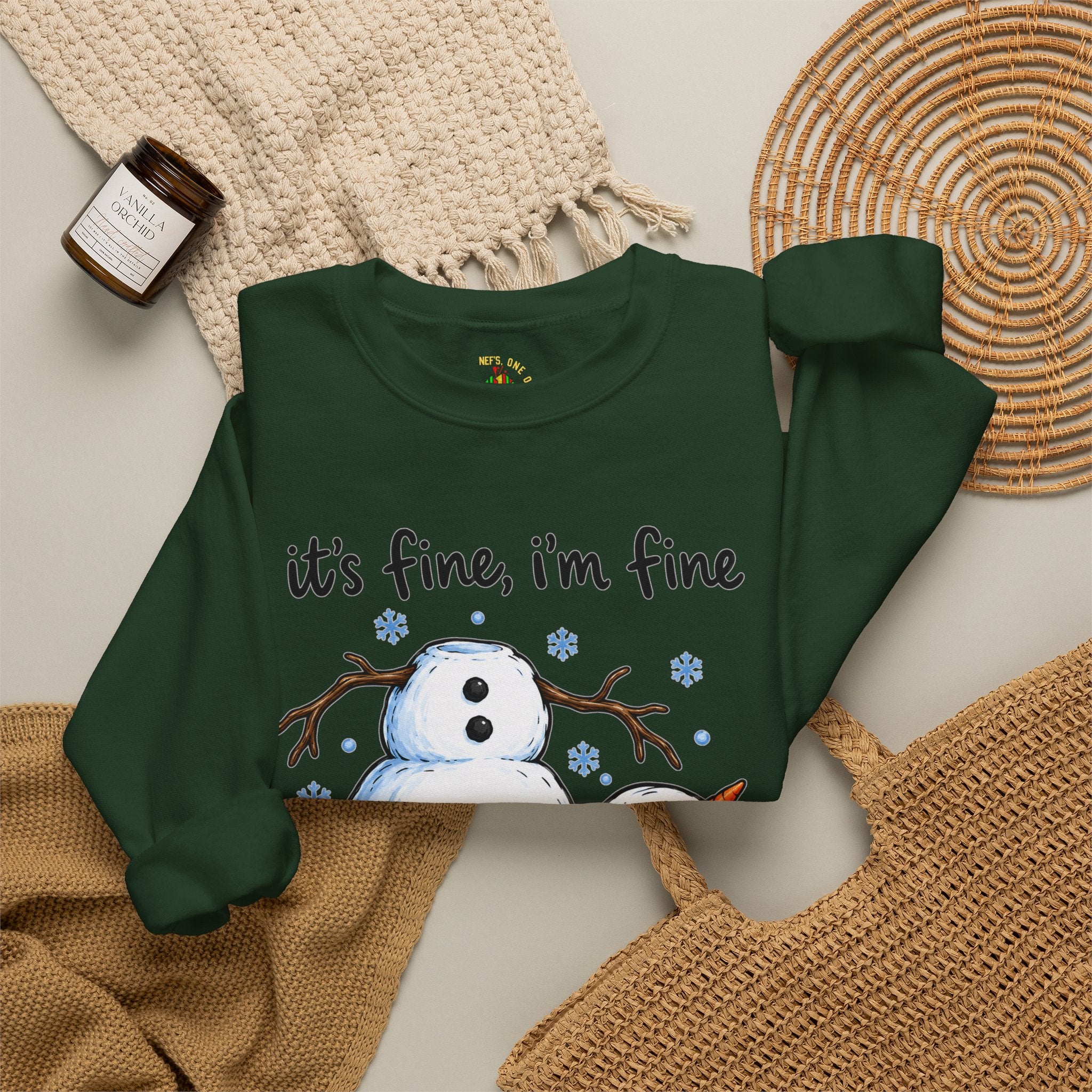 It’s Fine, I’m Fine, Everything Is Fine Snowman Christmas Sweatshirt