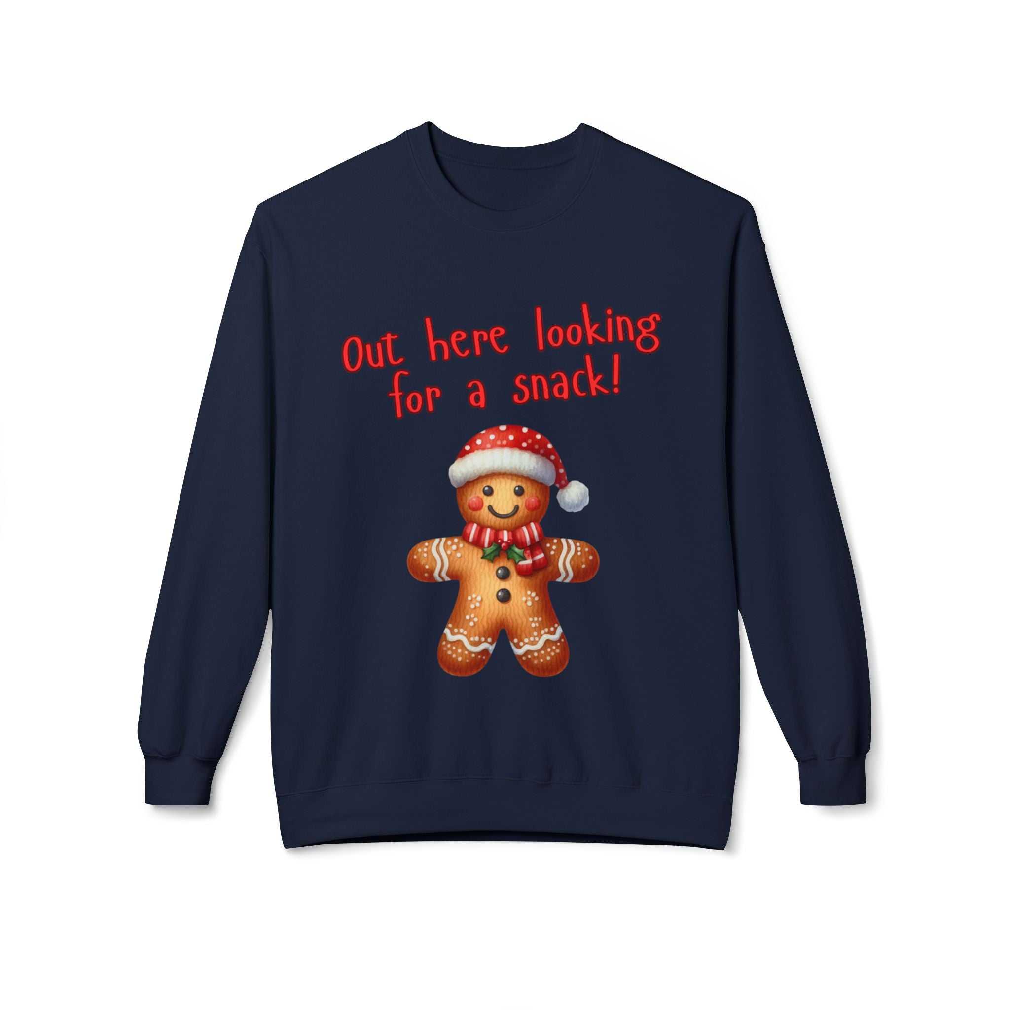 Gingerbread 'Out Here Looking for a Snack' Crewneck SweatshirtSweatshirtGingerbread 'Out Here Looking for a Snack' Crewneck Sweatshirt