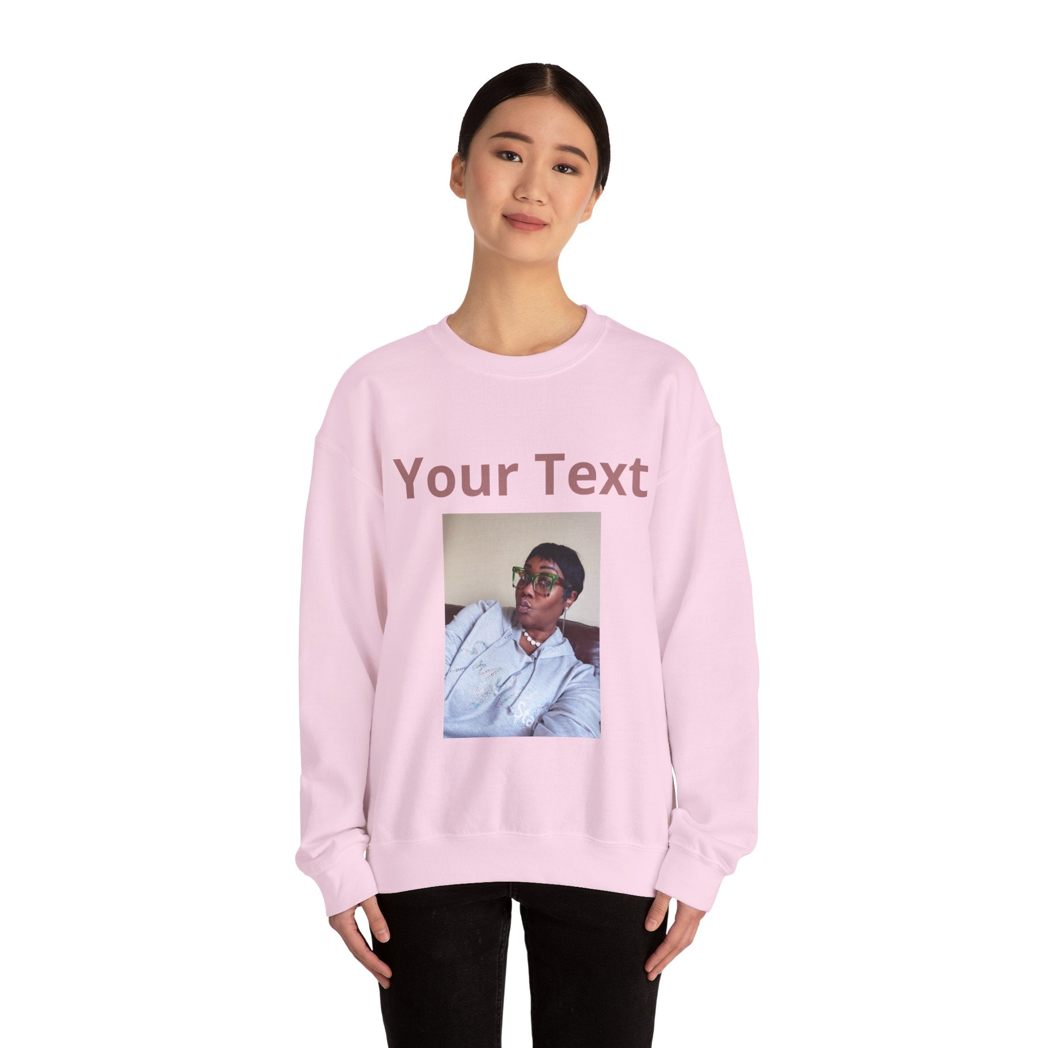 Customizable Front Photo/Text Crewneck Sweatshirt - Unisex Customizable Sweatshirt