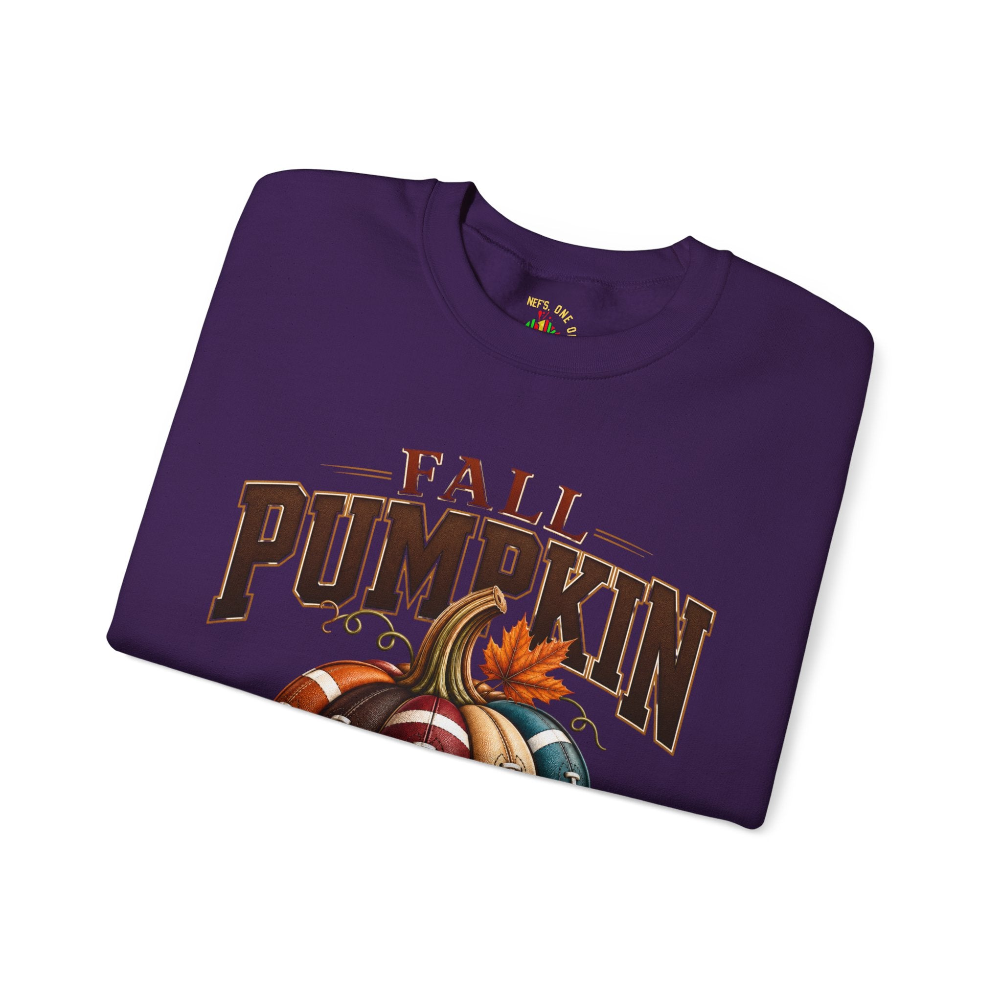 Fall Pumpkin Football Season Crewneck Sweatshirt