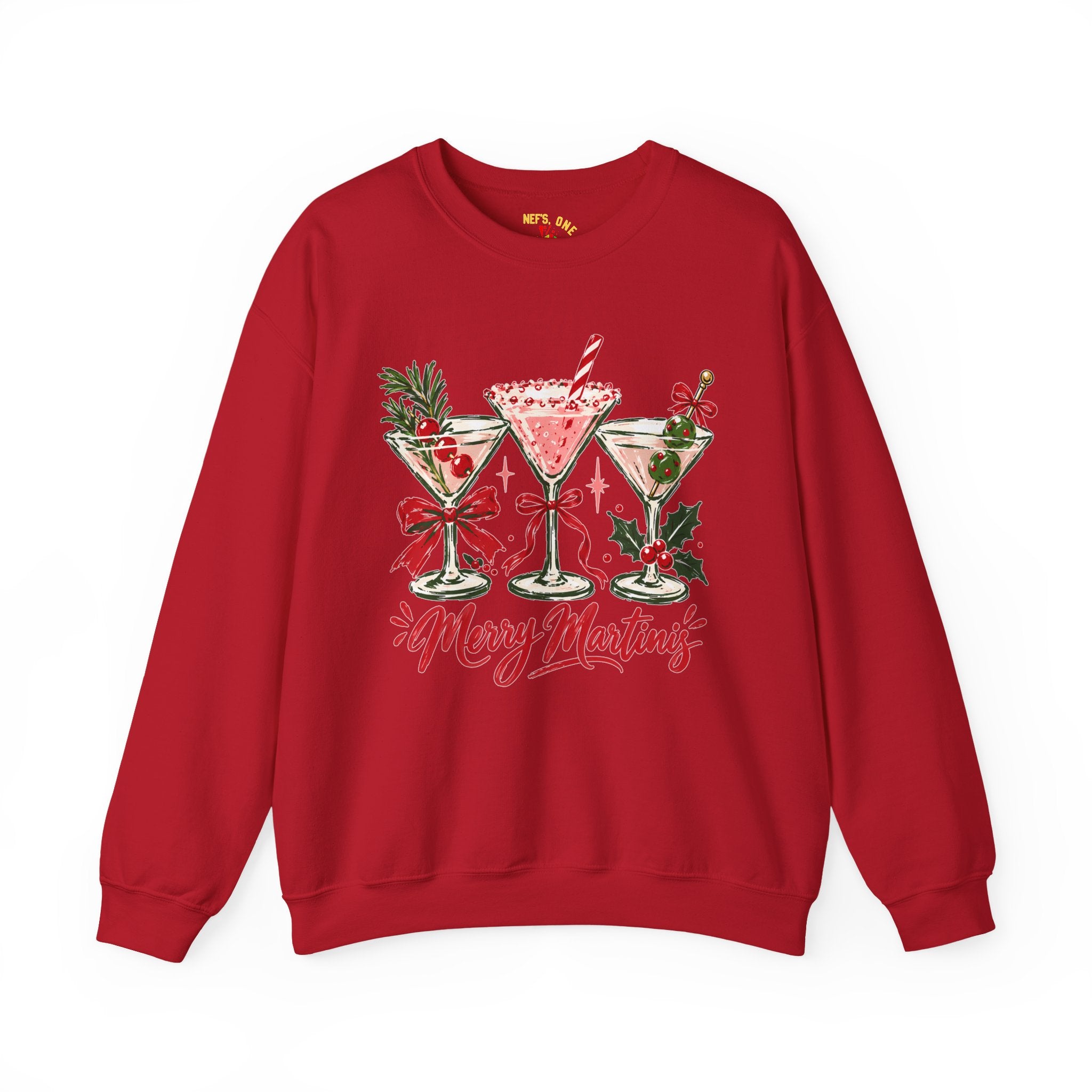 Merry Martinis Christmas Cocktail Crewneck Sweatshirt
