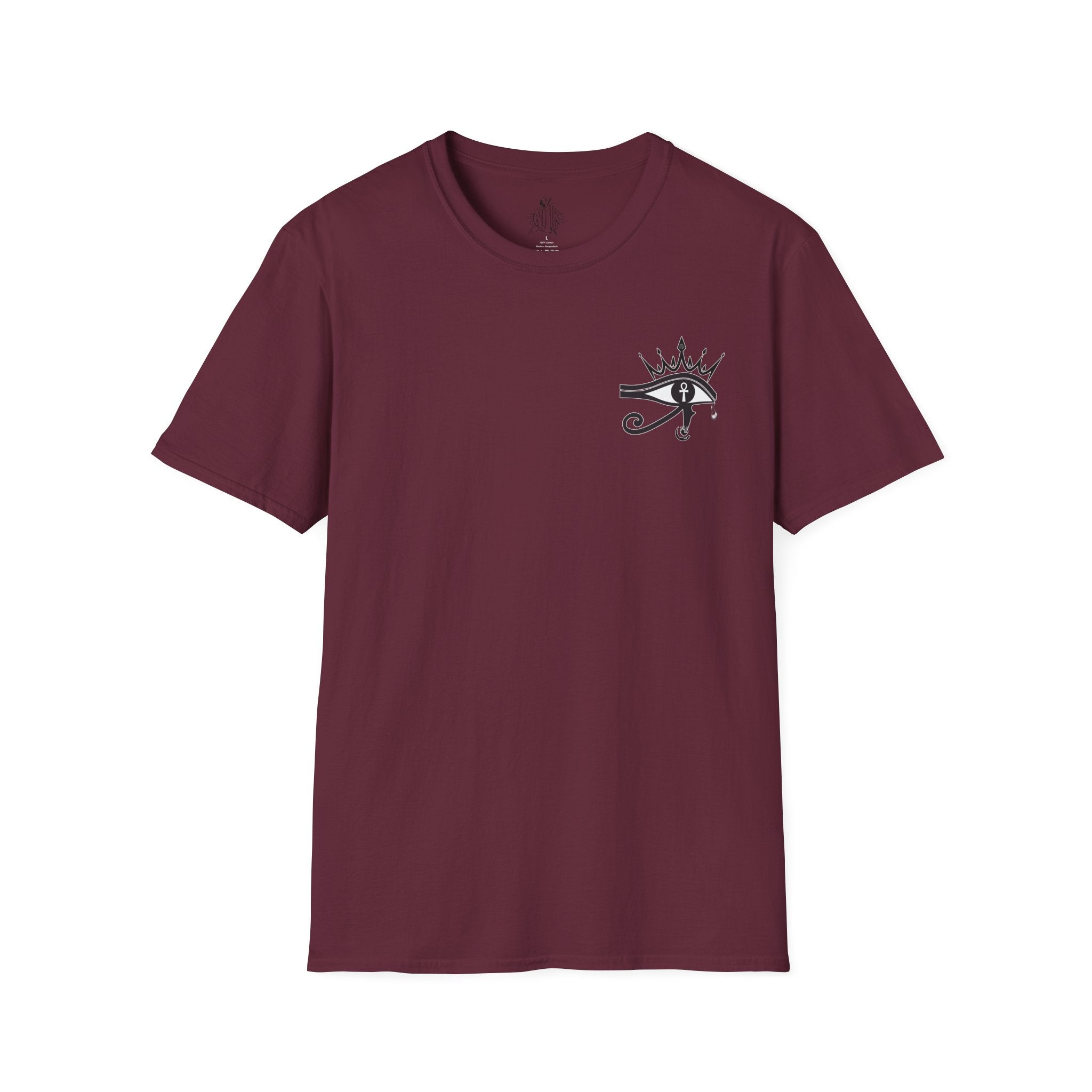 Eye of Horus Chest Logo Empress Tee — Minimal Egyptian Symbol T-Shirt