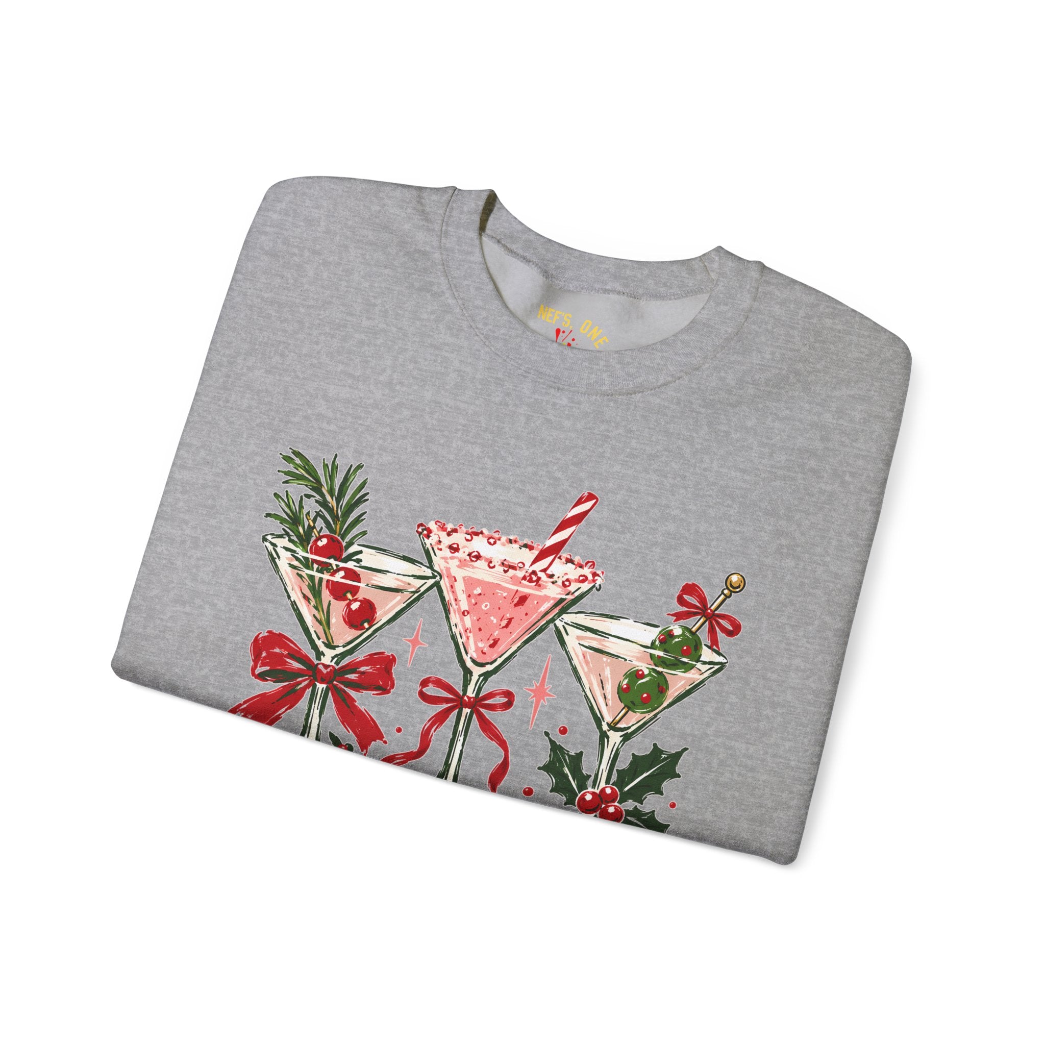 Merry Martinis Christmas Cocktail Crewneck Sweatshirt